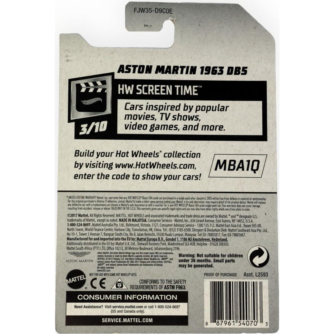 Auto a Escala Hot Wheels Aston Martin DB5 1963 1:64