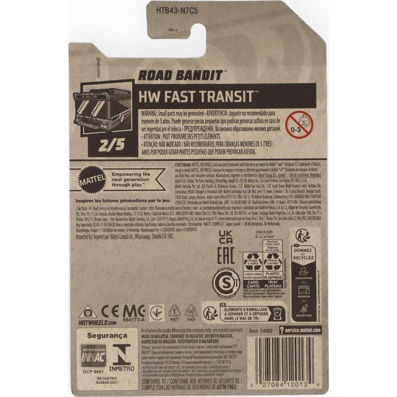 Auto de Juguete Hot Wheels Road Bandit 1:64 Azul/Naranja