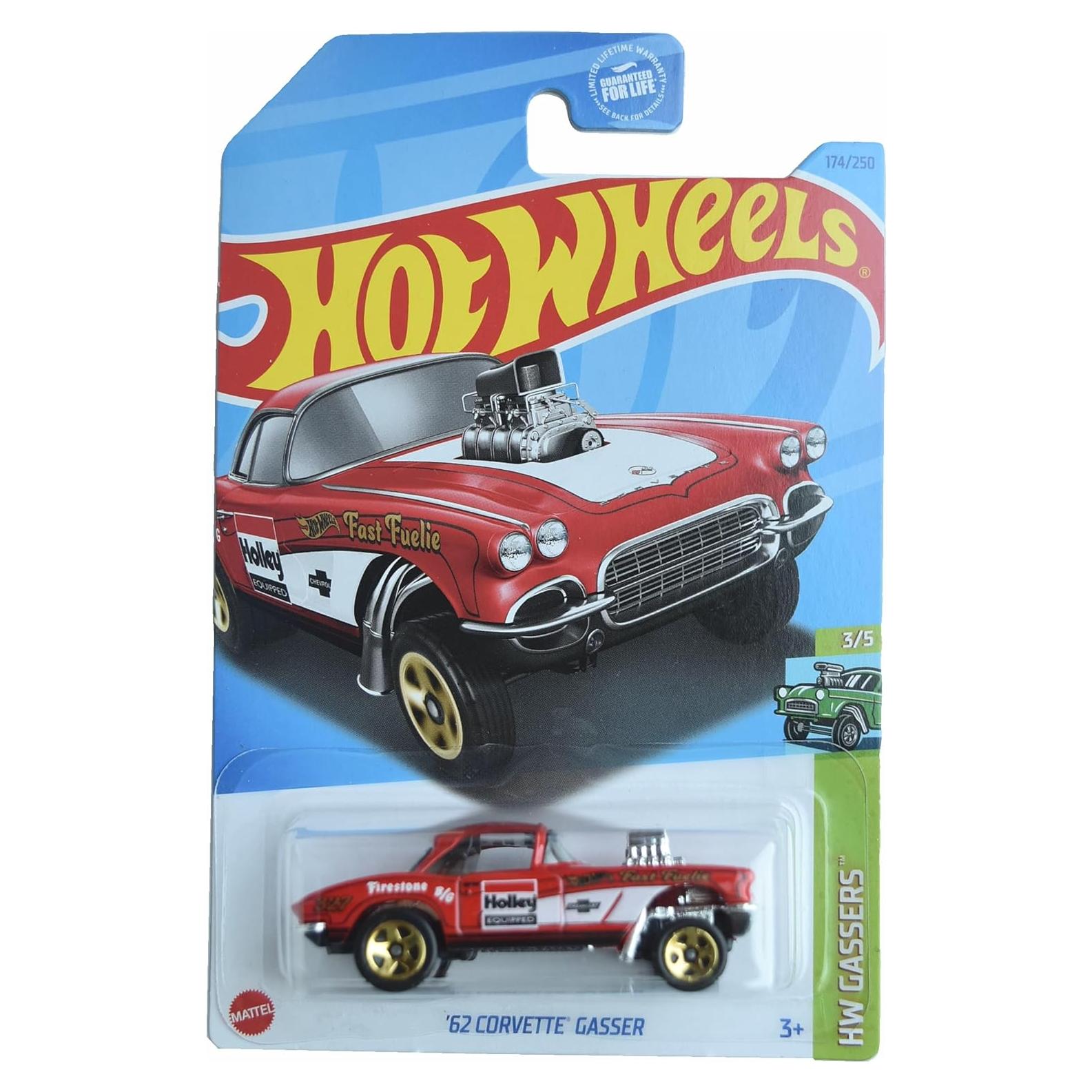 Hot Wheels 1:64 Corvette Gasser Rojo - Coche de Fundición