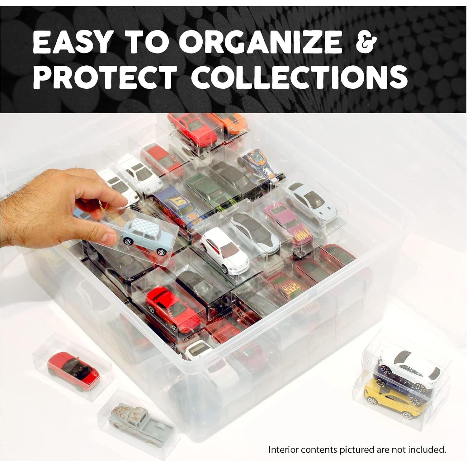 20 Cajas de Exhibición de Autos Eichi-W 1/64 Plástico Transparente