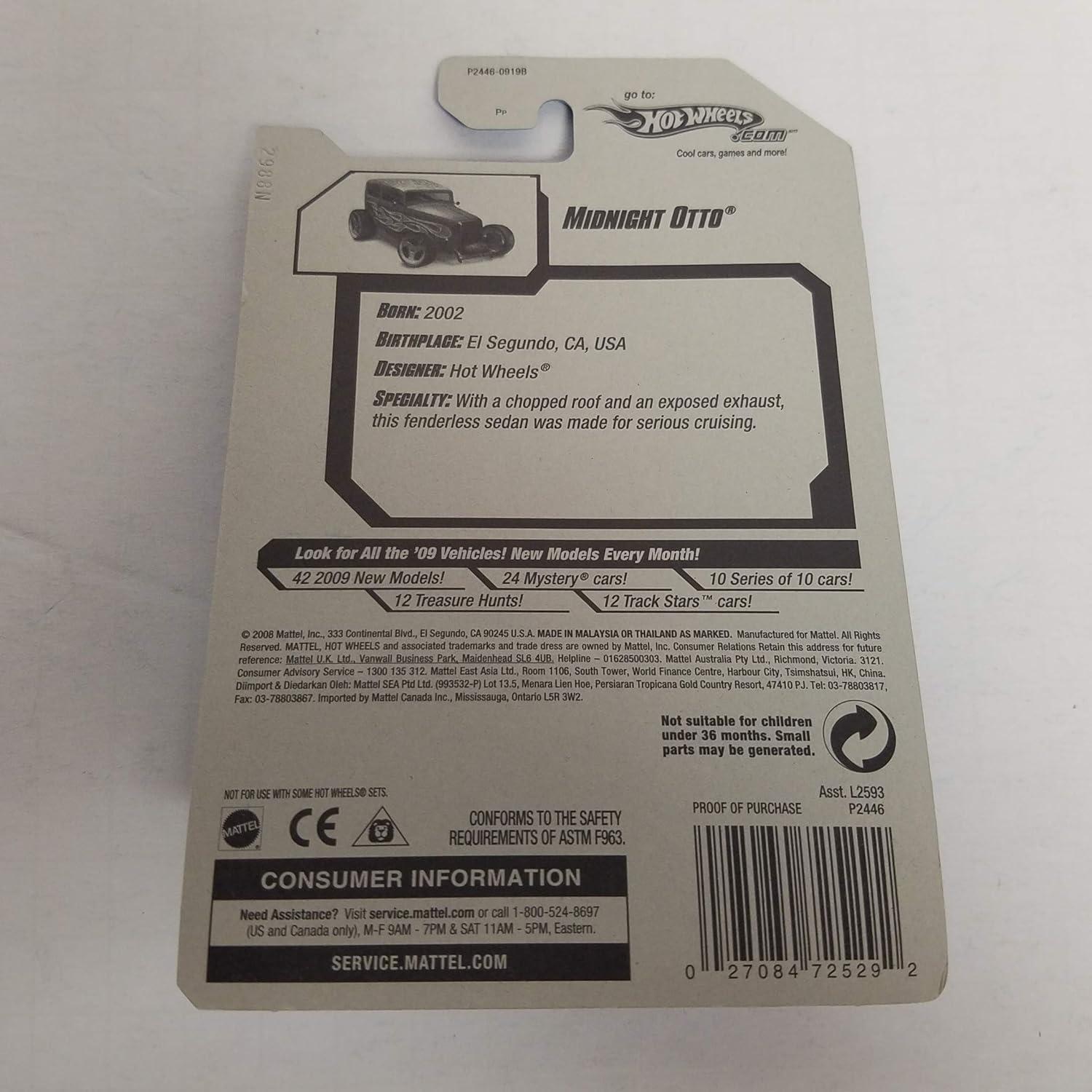 Hot Wheels Medianoche Otto 2009 Naranja 1:64 Ruedas Doradas