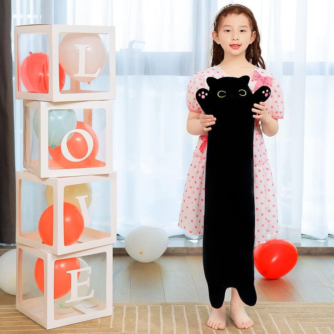 Pillow de Peluche Gato Negro MIAOHAHA 90cm Suave y Abrazo