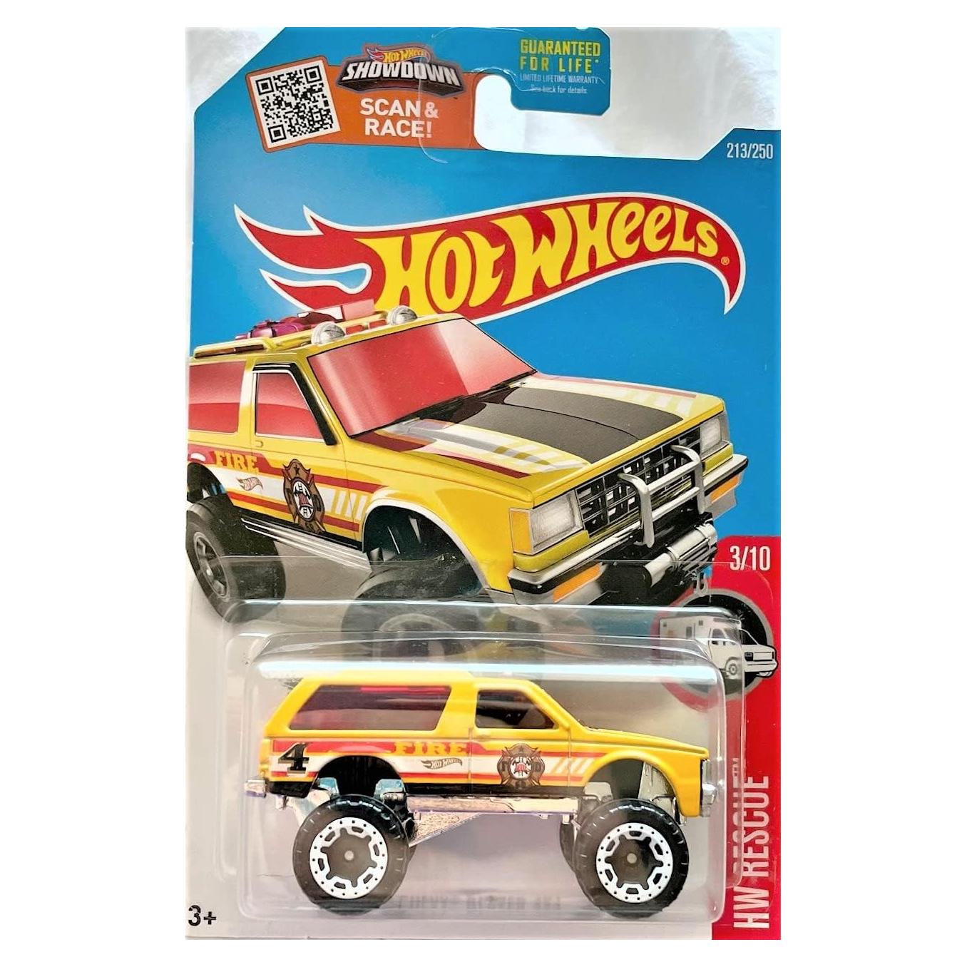 Hot Wheels Chevy Blazer 4x4 Amarillo 2016 - Vehículo de Metal