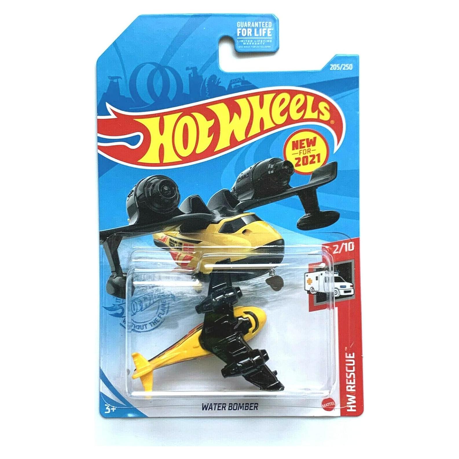DieCast Hot Wheels Bombardero de Agua Rescate 2/10 Negro Amarillo