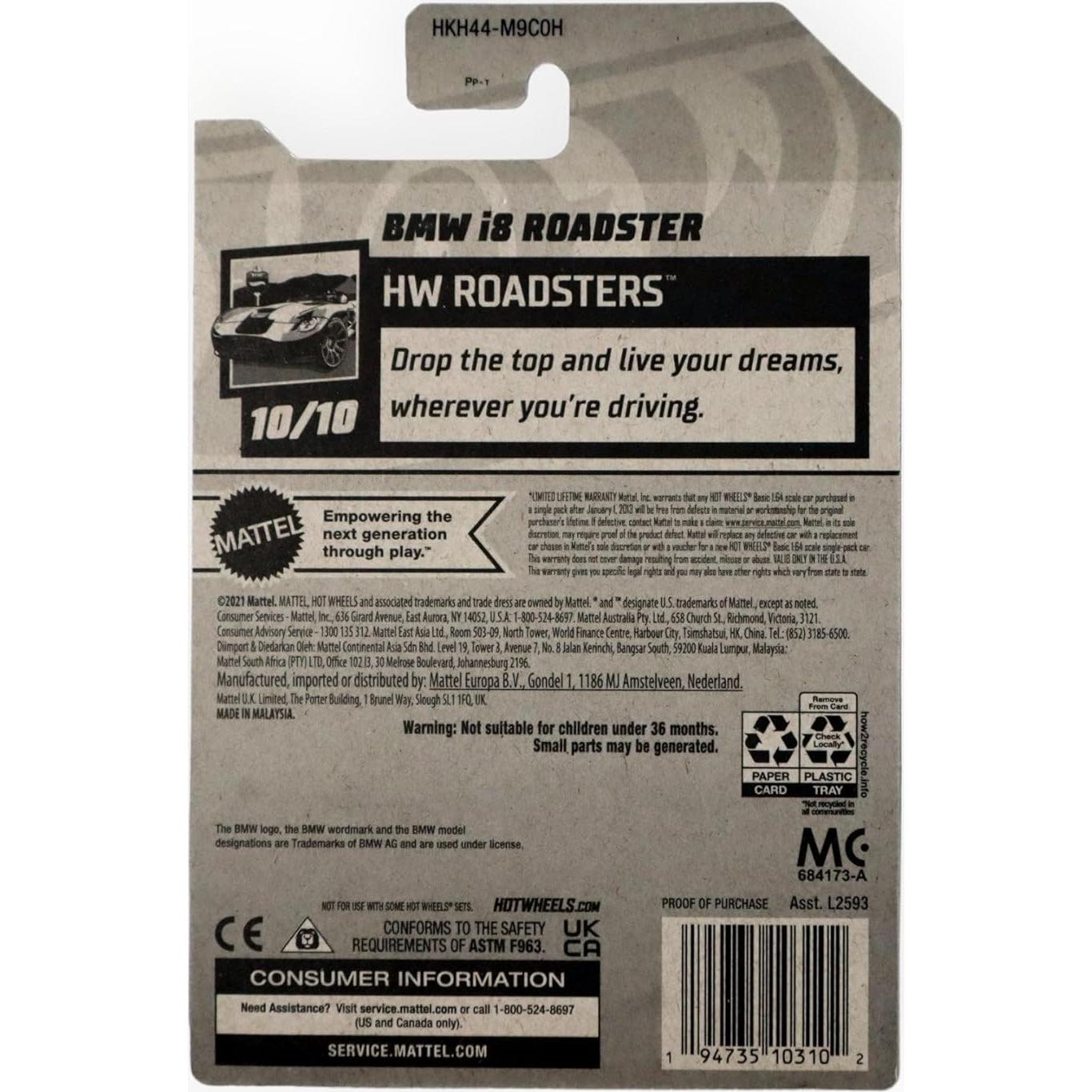 Hot Wheels BMW i8 Roadster Escala 1:64 Mattel