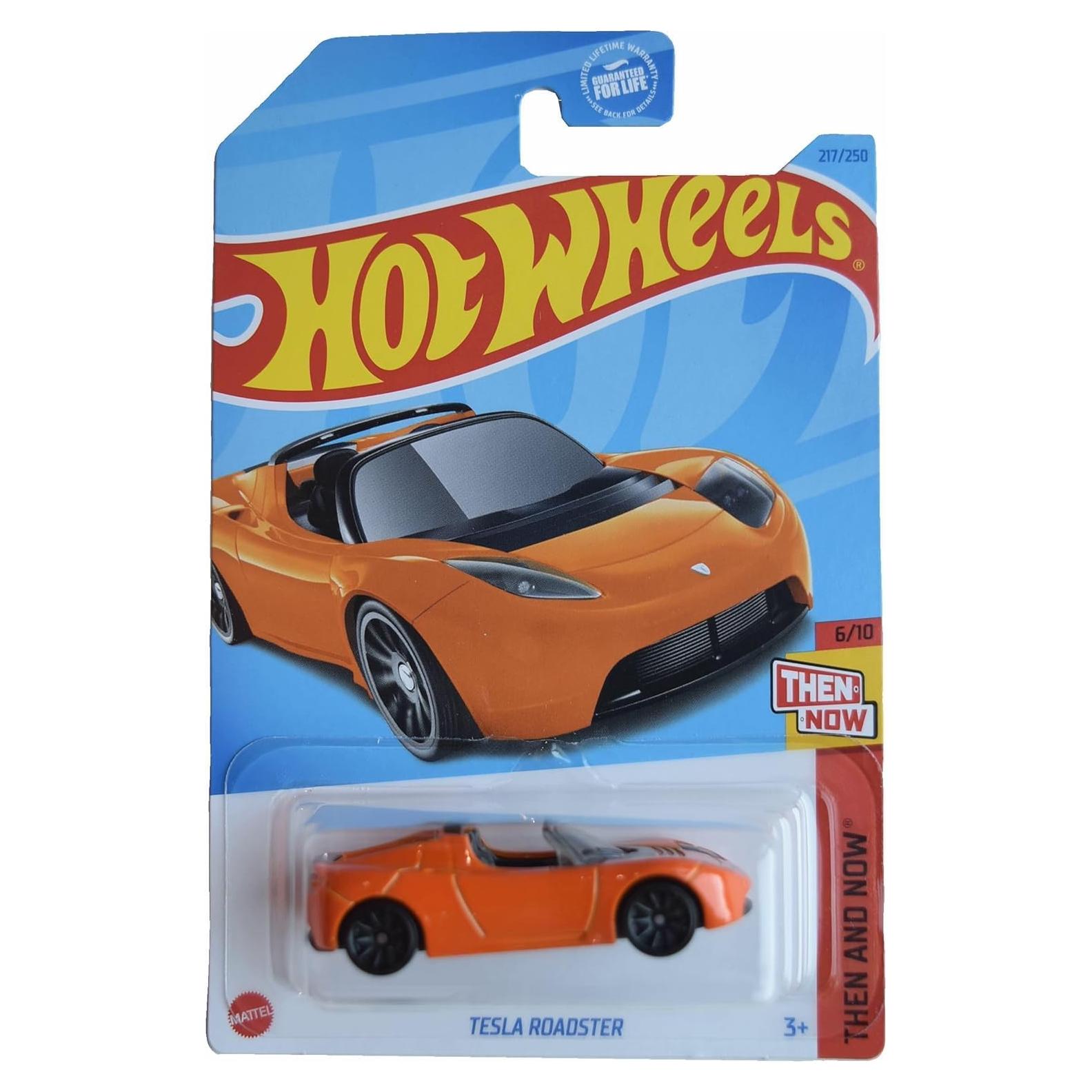 Hot Wheels Tesla Roadster 1:64 Naranja 217/250 Mattel
