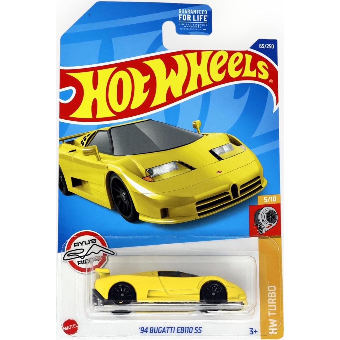 Hot Wheels Bugatti EB110 SS 1:64 Amarillo Metal Fundido