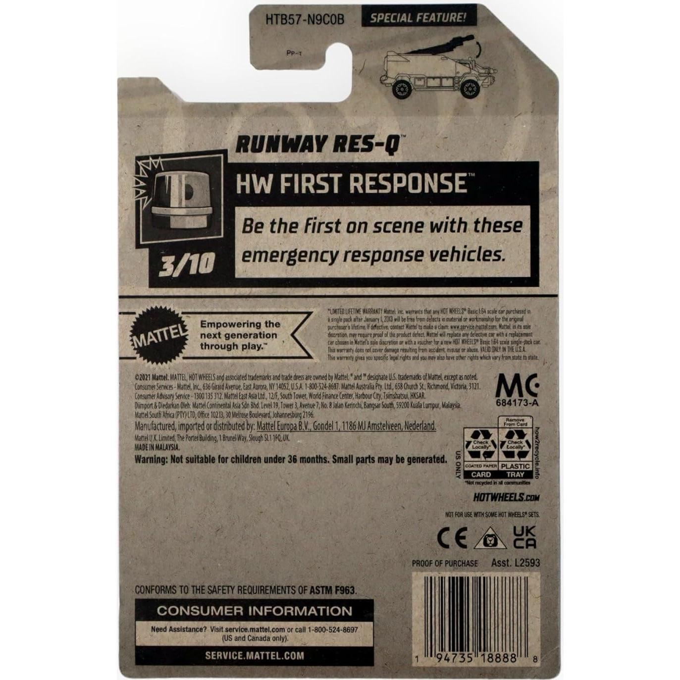 Hot Wheels DieCast Pista Res-Q 3/10 - Mattel 1:64 Escala