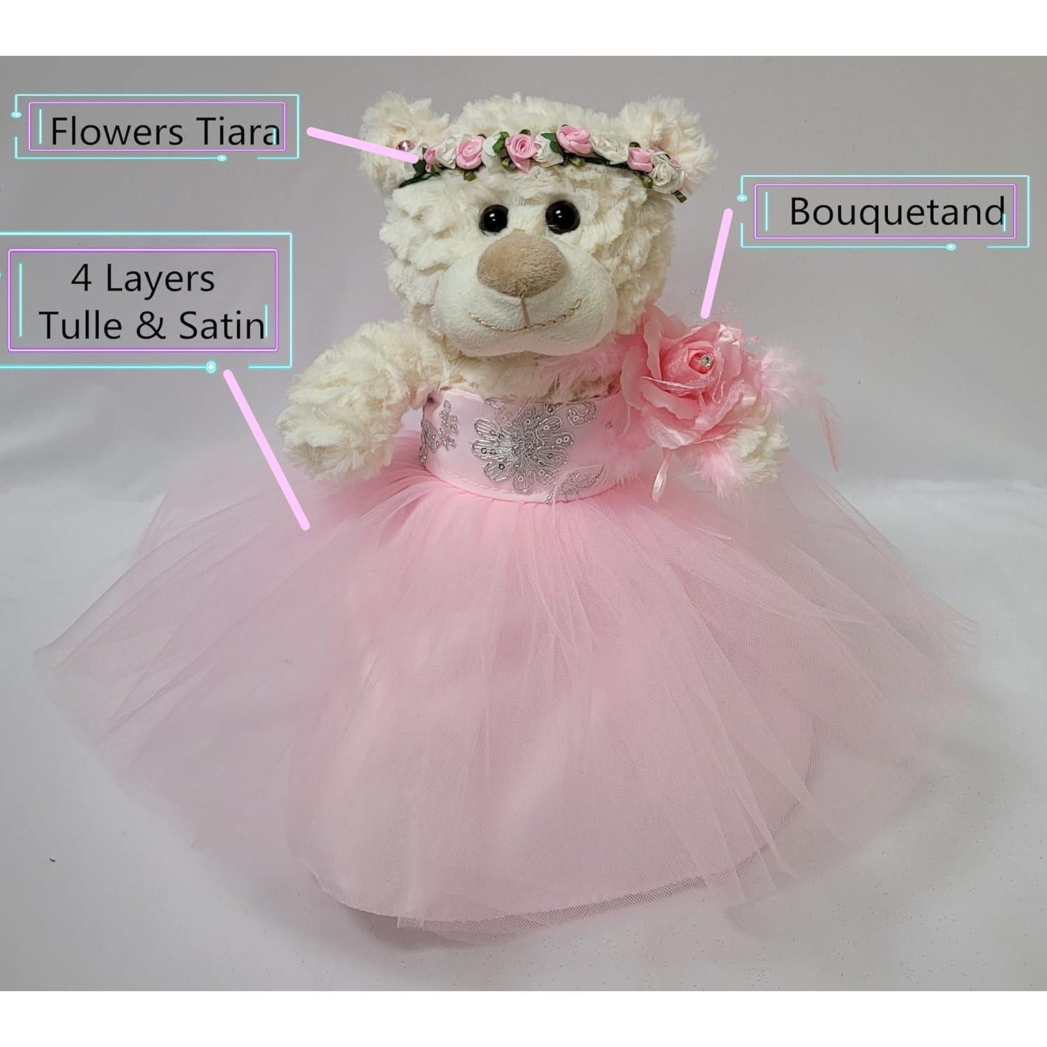 Oso de Peluche Mi Presentacion 30 cm Vestido Elegante