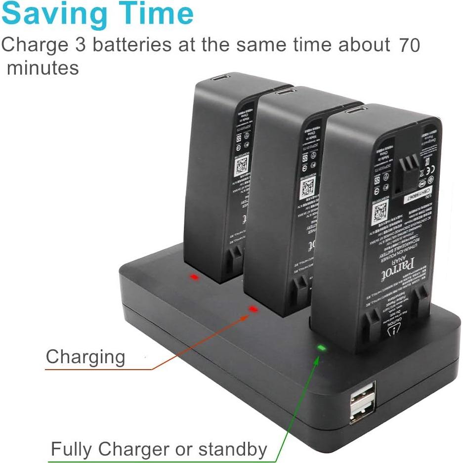 Cargador Multifuncional Hanatora para Baterías Parrot ANAFI