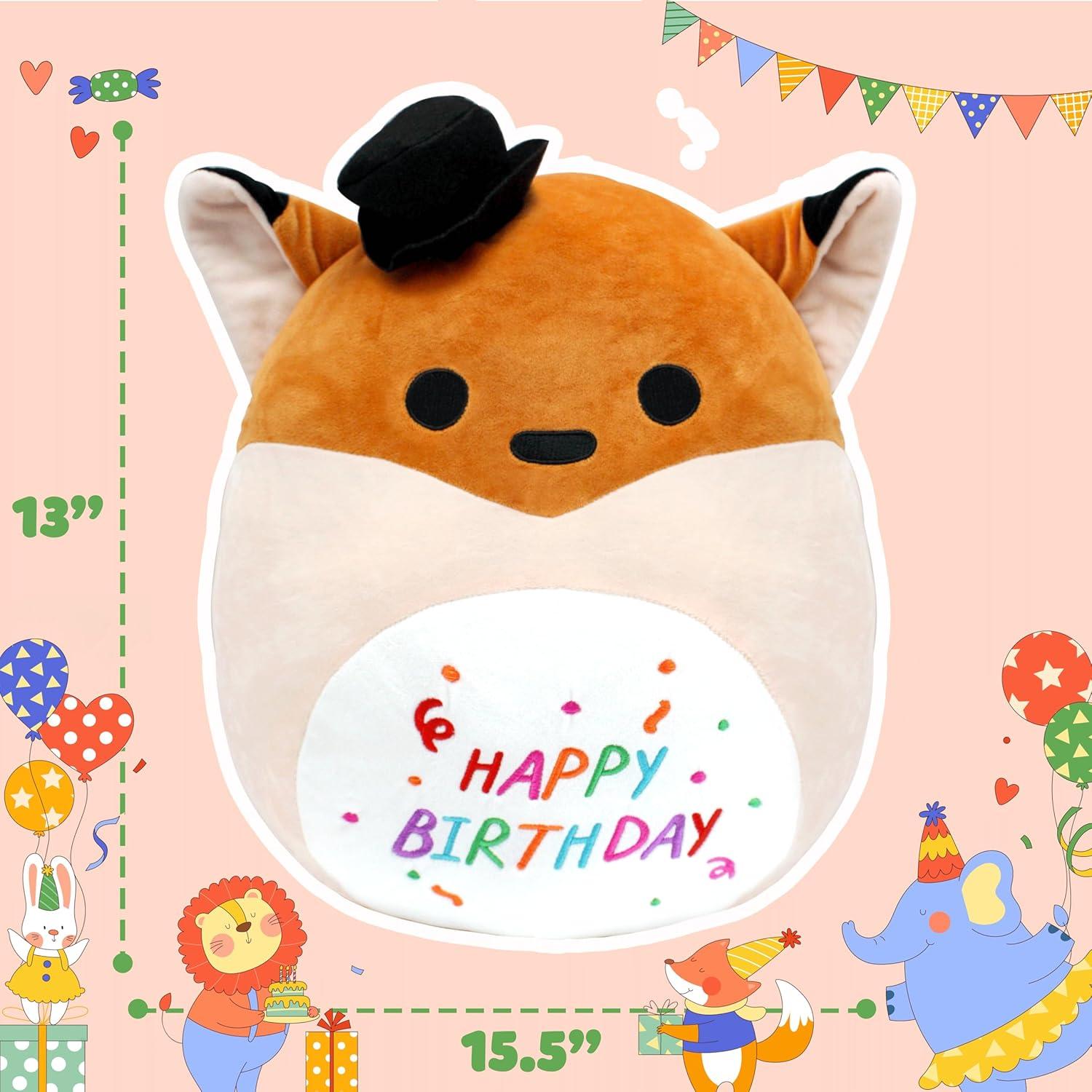 Almohada Zorro Suave AmyToo 39 cm para Cumpleaños