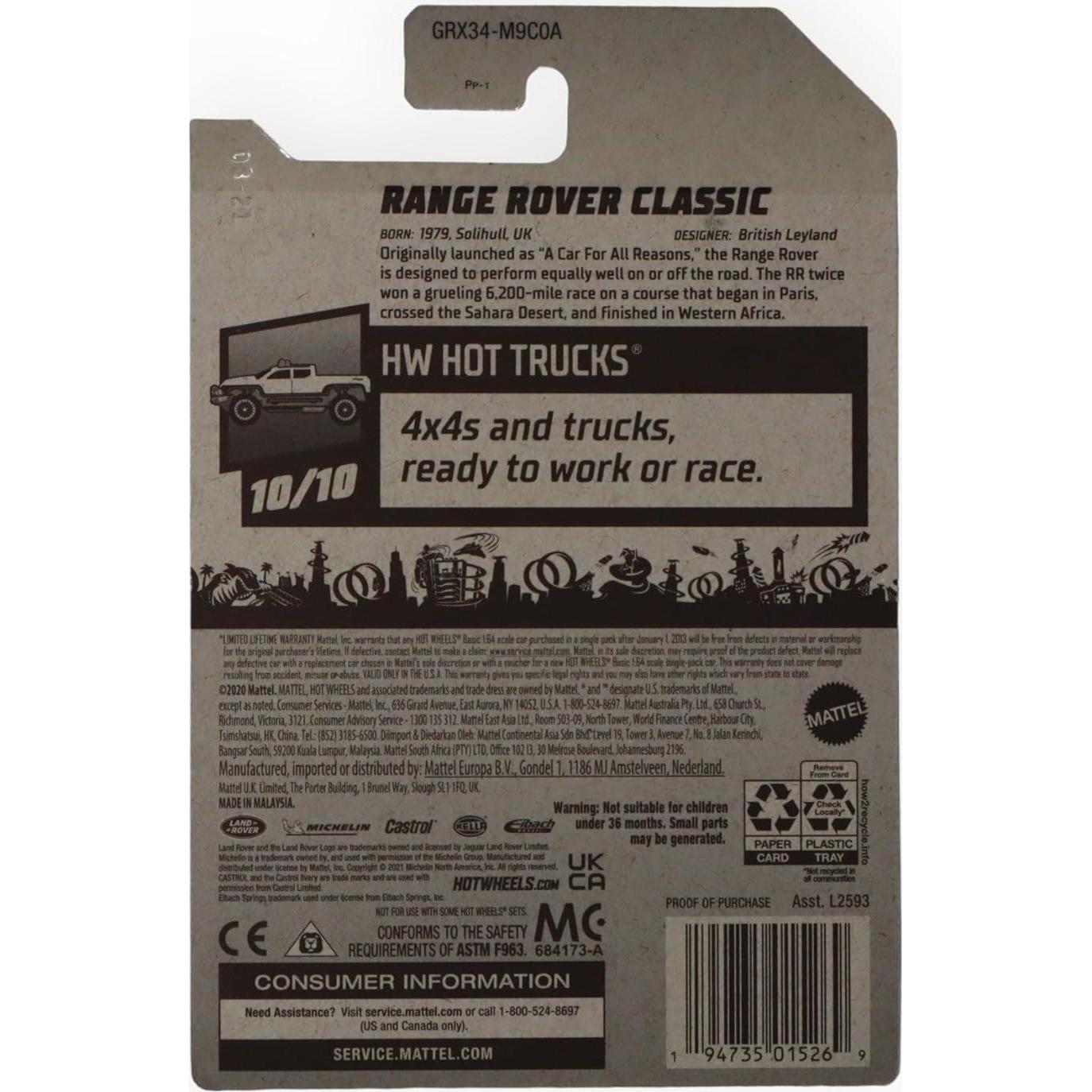 Hot Wheels Range Rover Clásico Rojo 1:64 Mattel