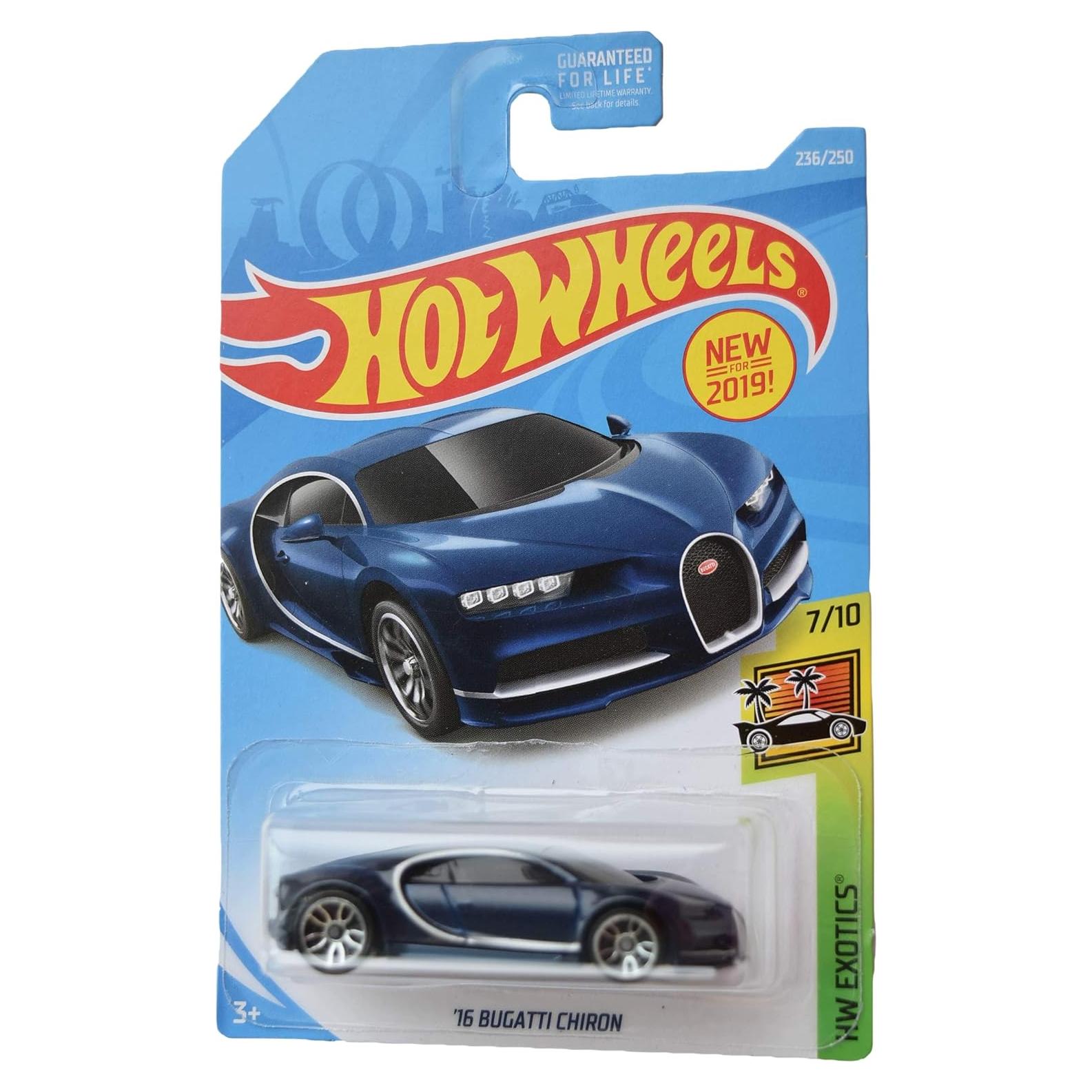 Hot Wheels Exóticos 7/10 Bugatti Chiron 1:64 Azul