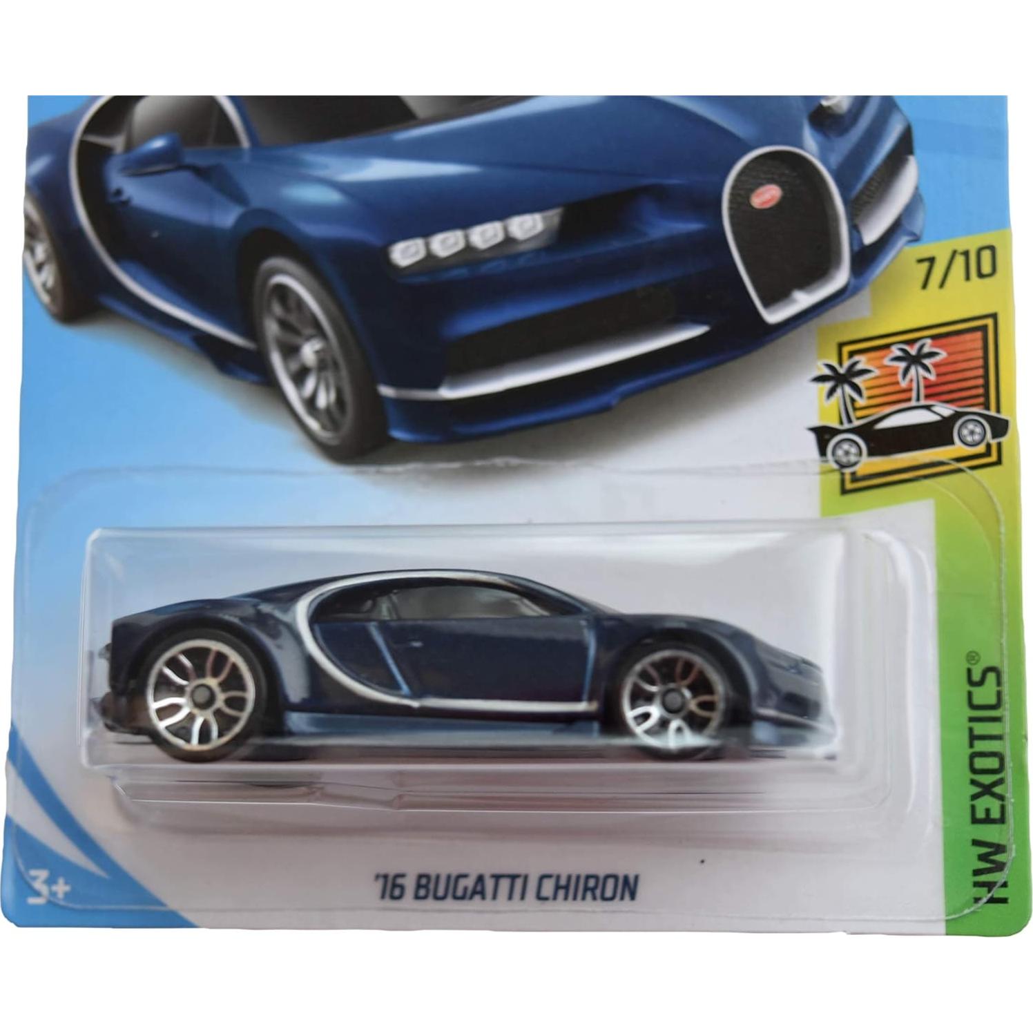 Hot Wheels Exóticos 7/10 Bugatti Chiron 1:64 Azul