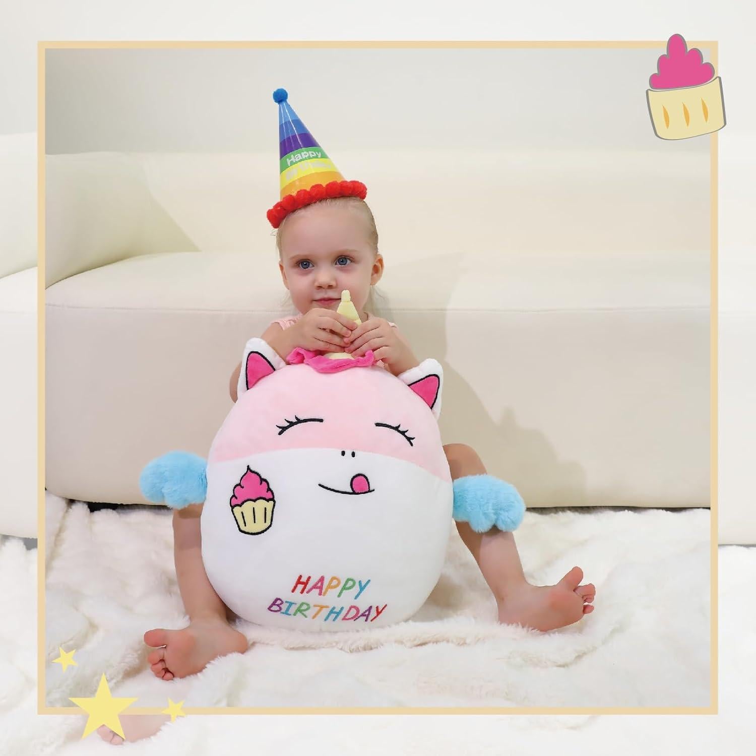 Almohada de Peluche Unicornio AmyToo 40x35 cm Cumpleaños