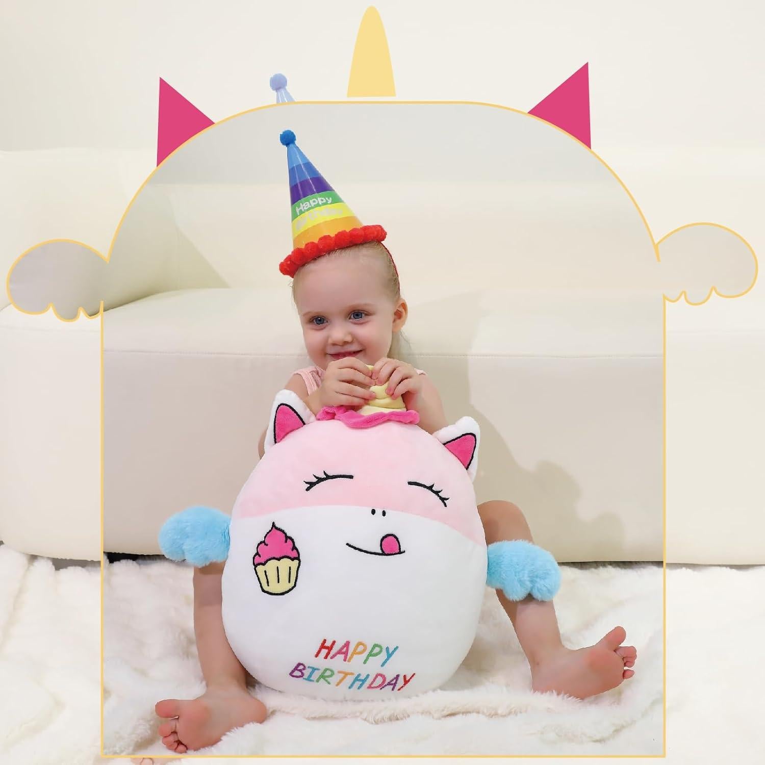 Almohada de Peluche Unicornio AmyToo 40x35 cm Cumpleaños