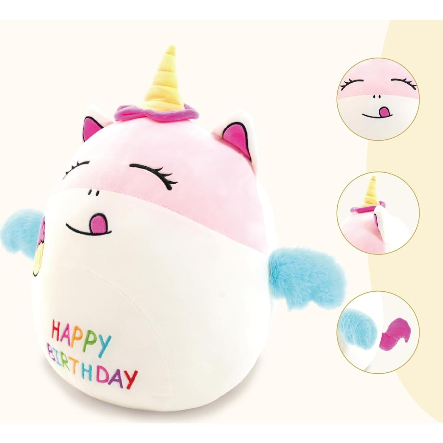 Almohada de Peluche Unicornio AmyToo 40x35 cm Cumpleaños