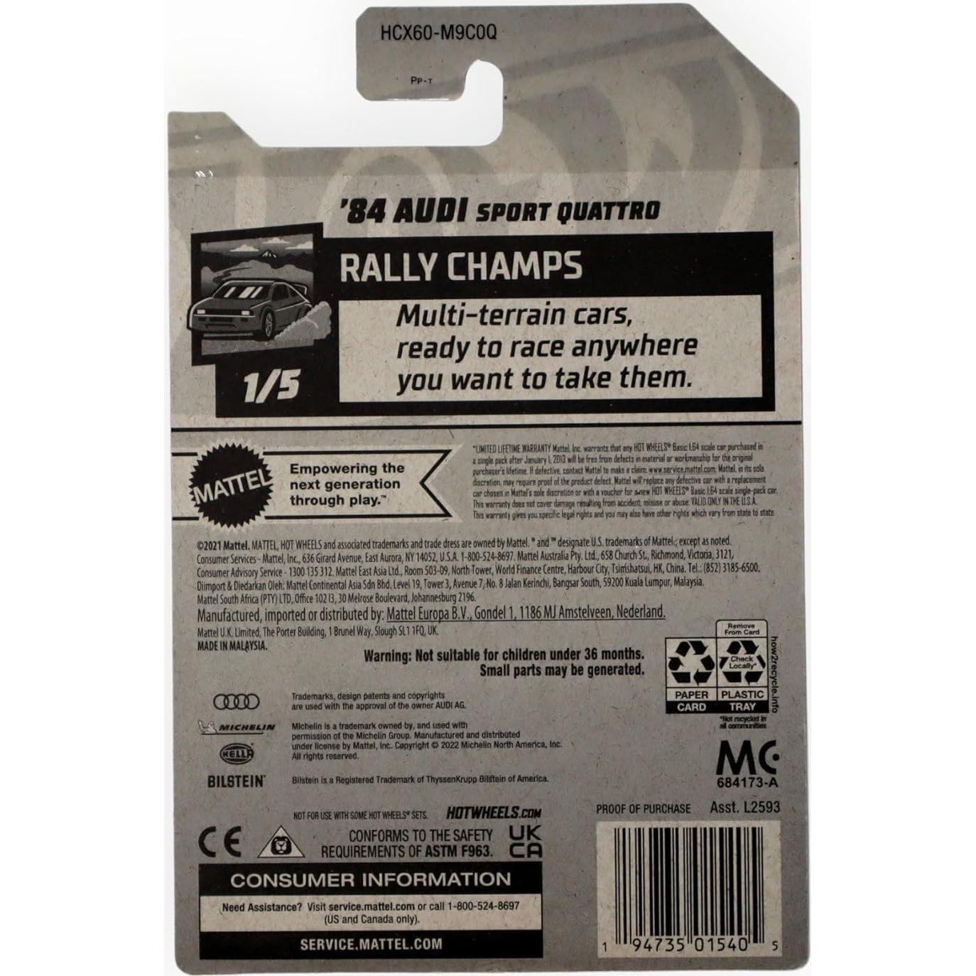 Auto a Escala Hot Wheels Audi Sport Quattro 1:64