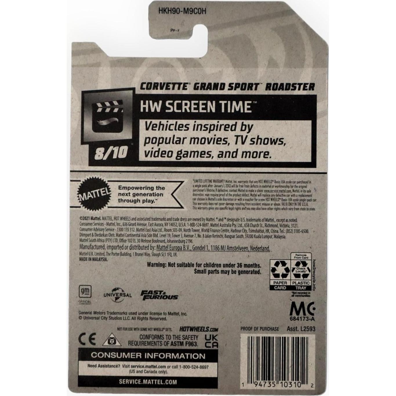 Hot Wheels Corvette Grand Sport Roadster 1:64 Mattel [Plata]