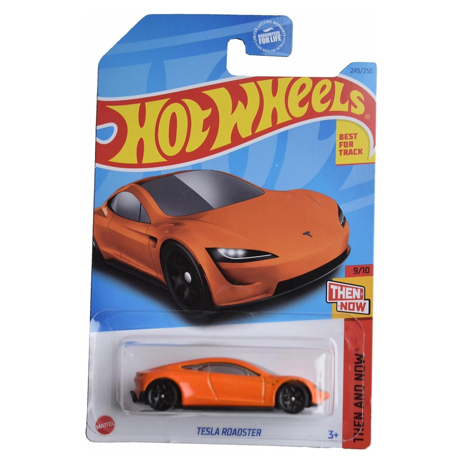 Hot Wheels Tesla Roadster 1:64 Naranja 249/250 Mattel