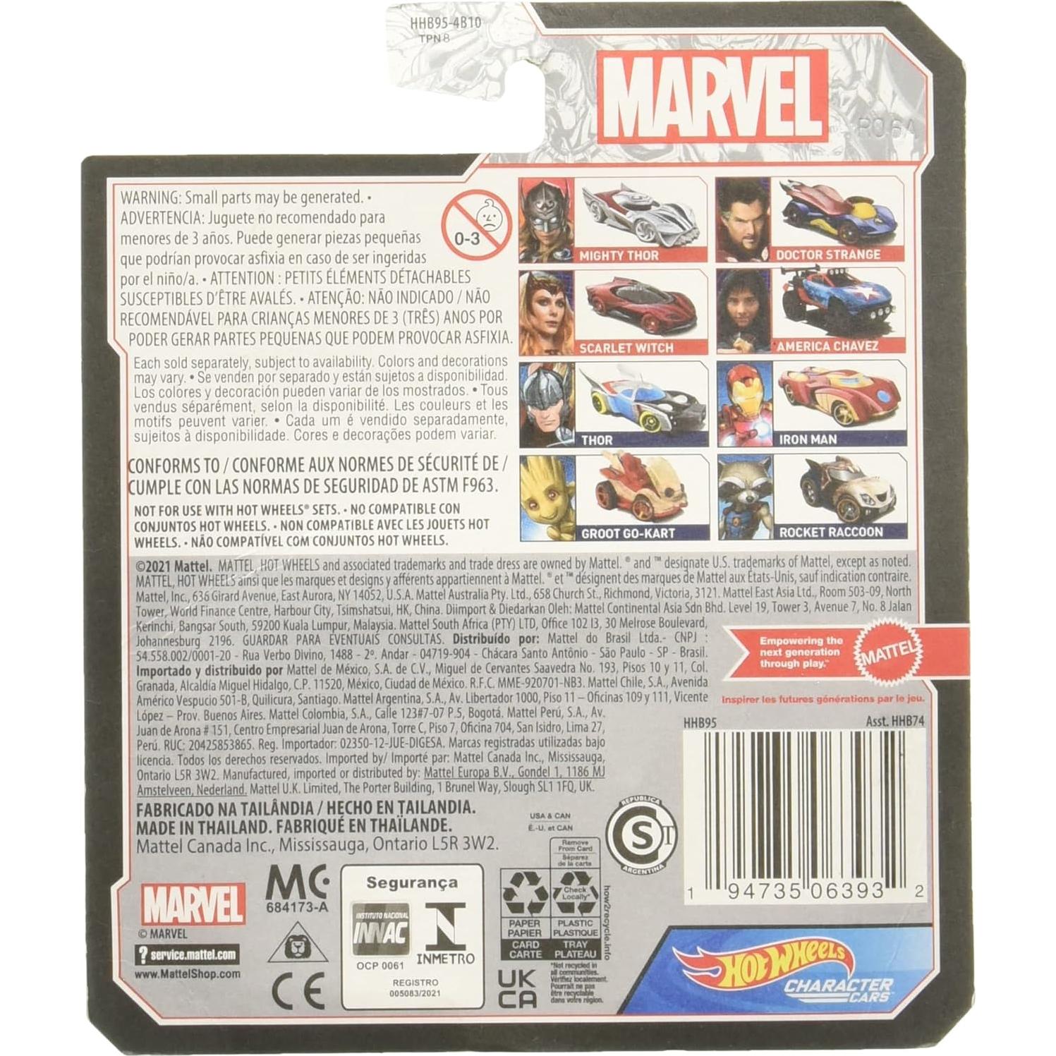 Hot Wheels Vehículo Marvel Groot 1:64 MATTEL