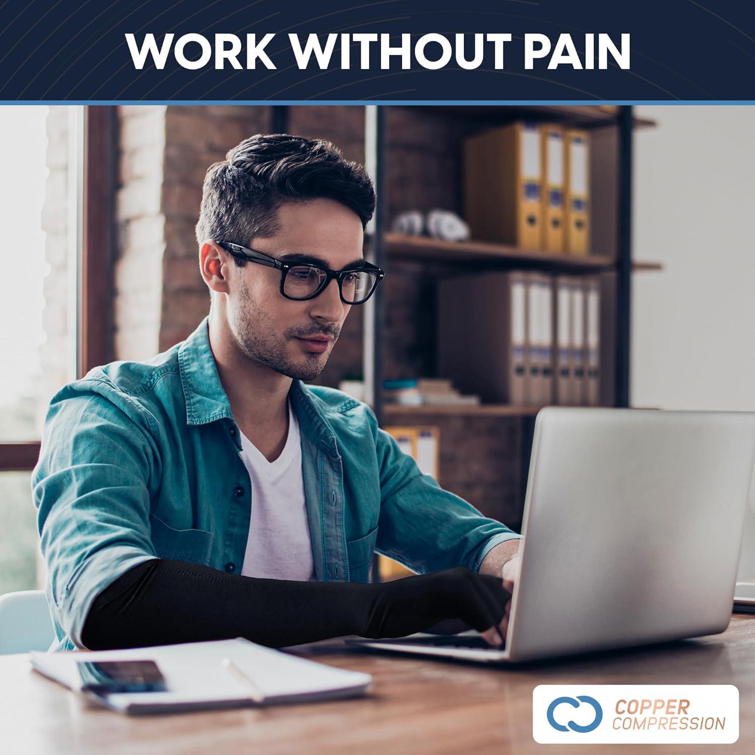 Guantes de Compresión Larga Copper Compression para Artritis