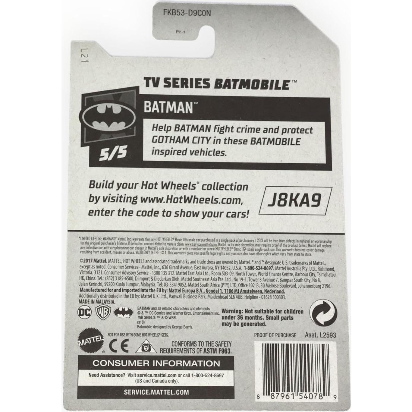 Hot Wheels Batimóvil Batman 1:64 Coleccionable 50 Aniversario