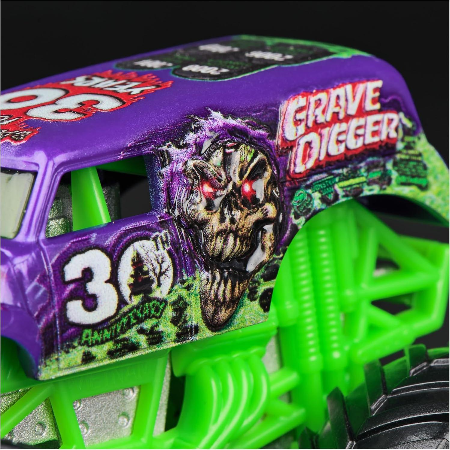 Camión Monstruo Grave Digger 1:64 Spin Master - Juguete para Niños 3+
