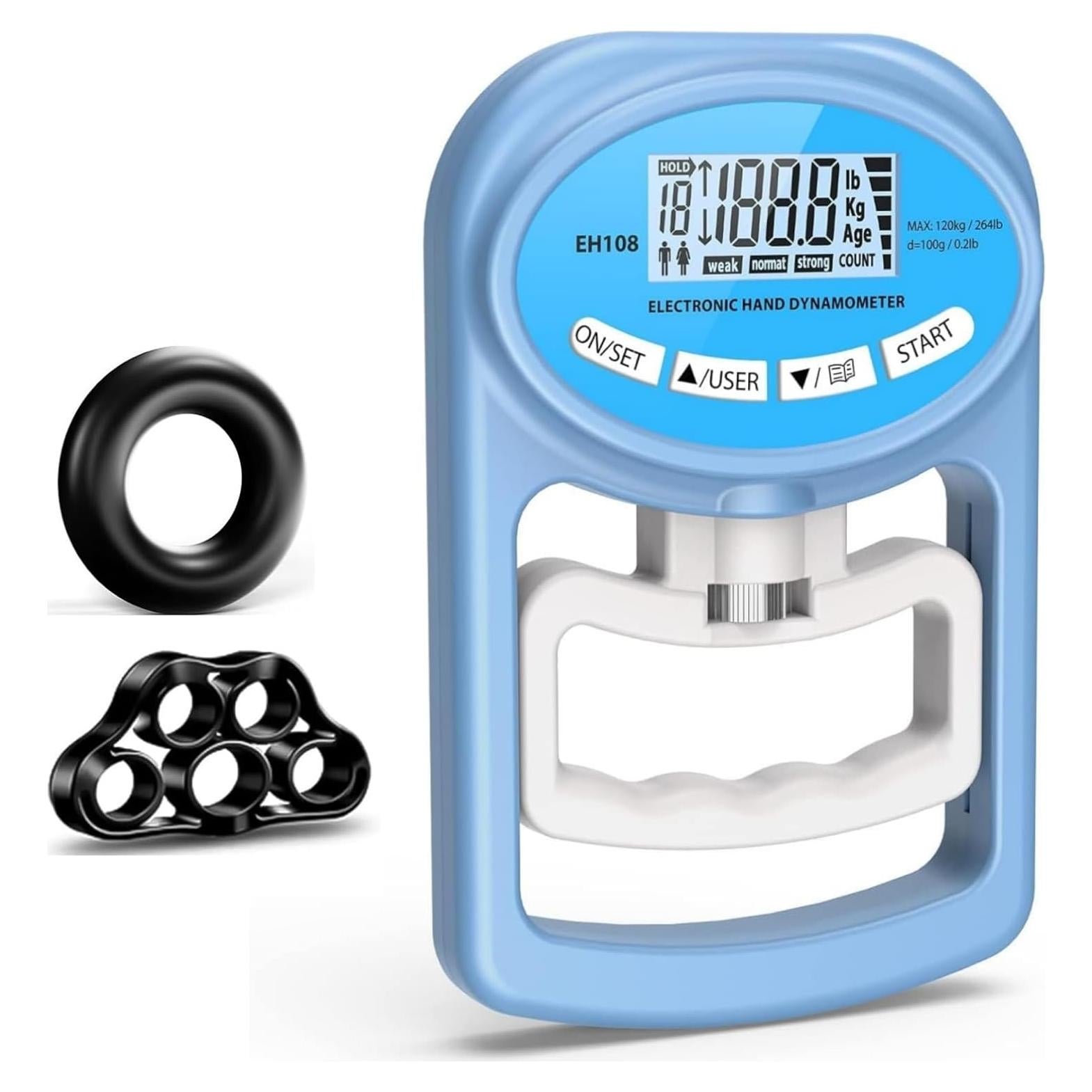 Dinamómetro Electrónico Hichor para Fuerza de Agarre 120 Kg