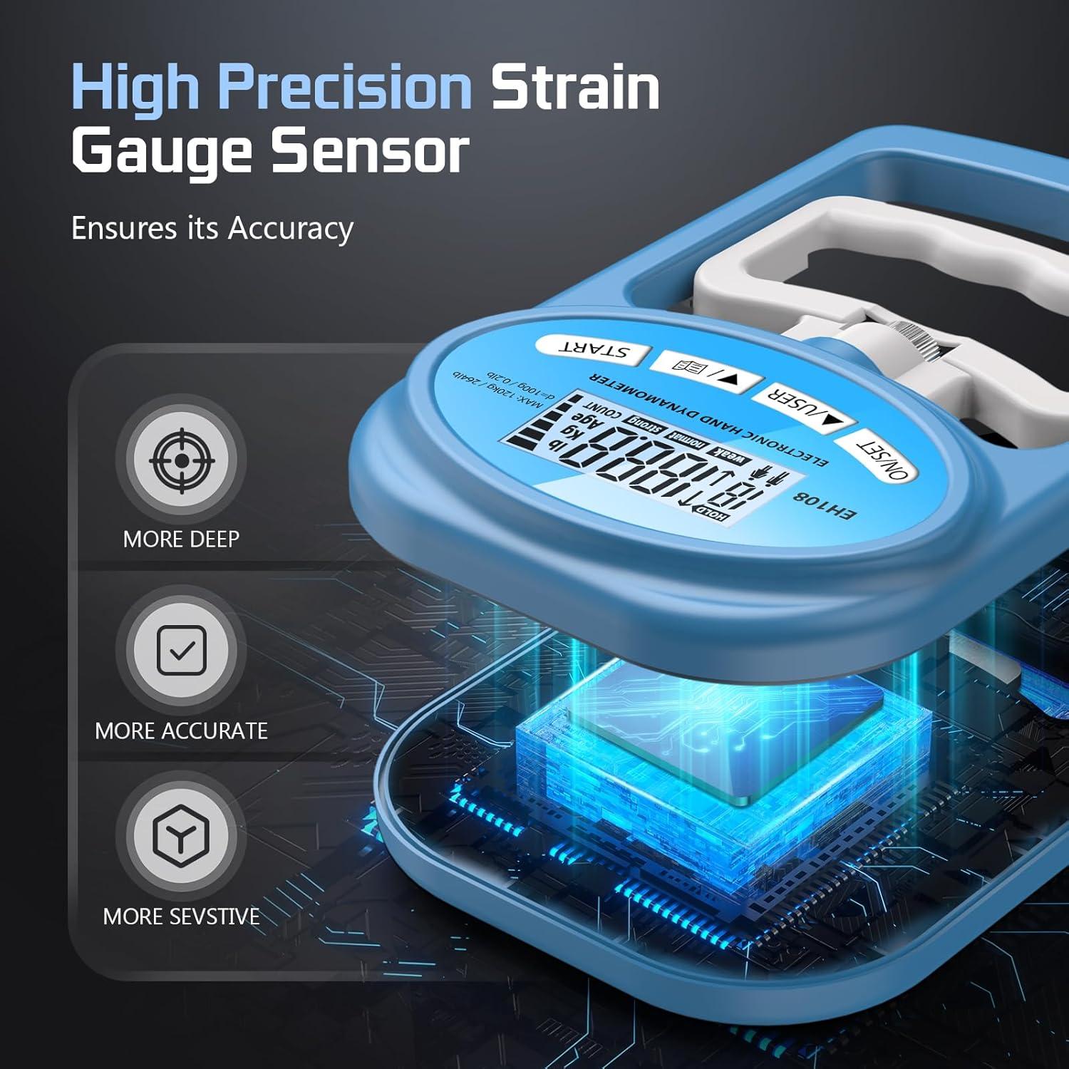 Dinamómetro Electrónico Hichor para Fuerza de Agarre 120 Kg