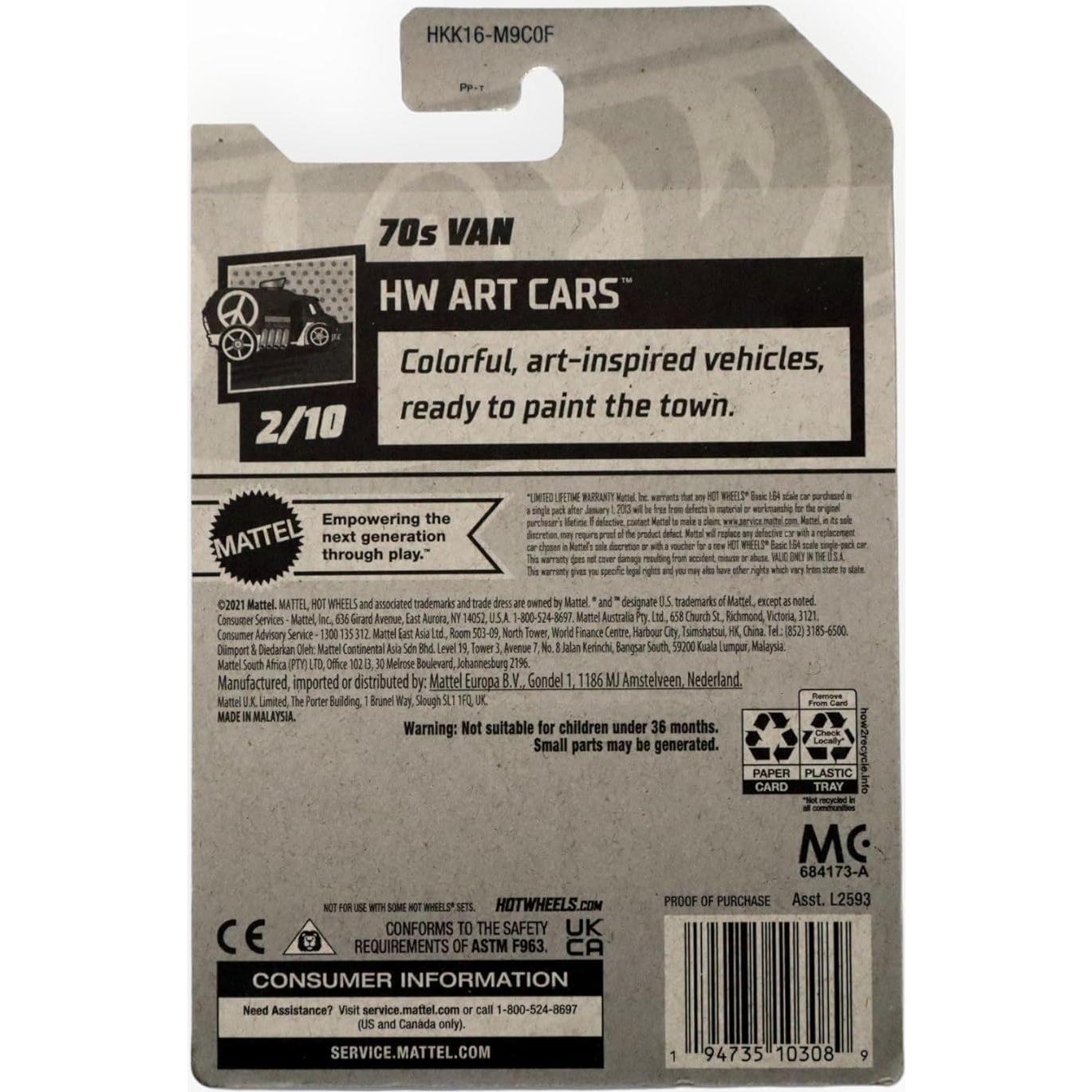 Hot Wheels Furgoneta de los 70 Azul 1:64 Mattel