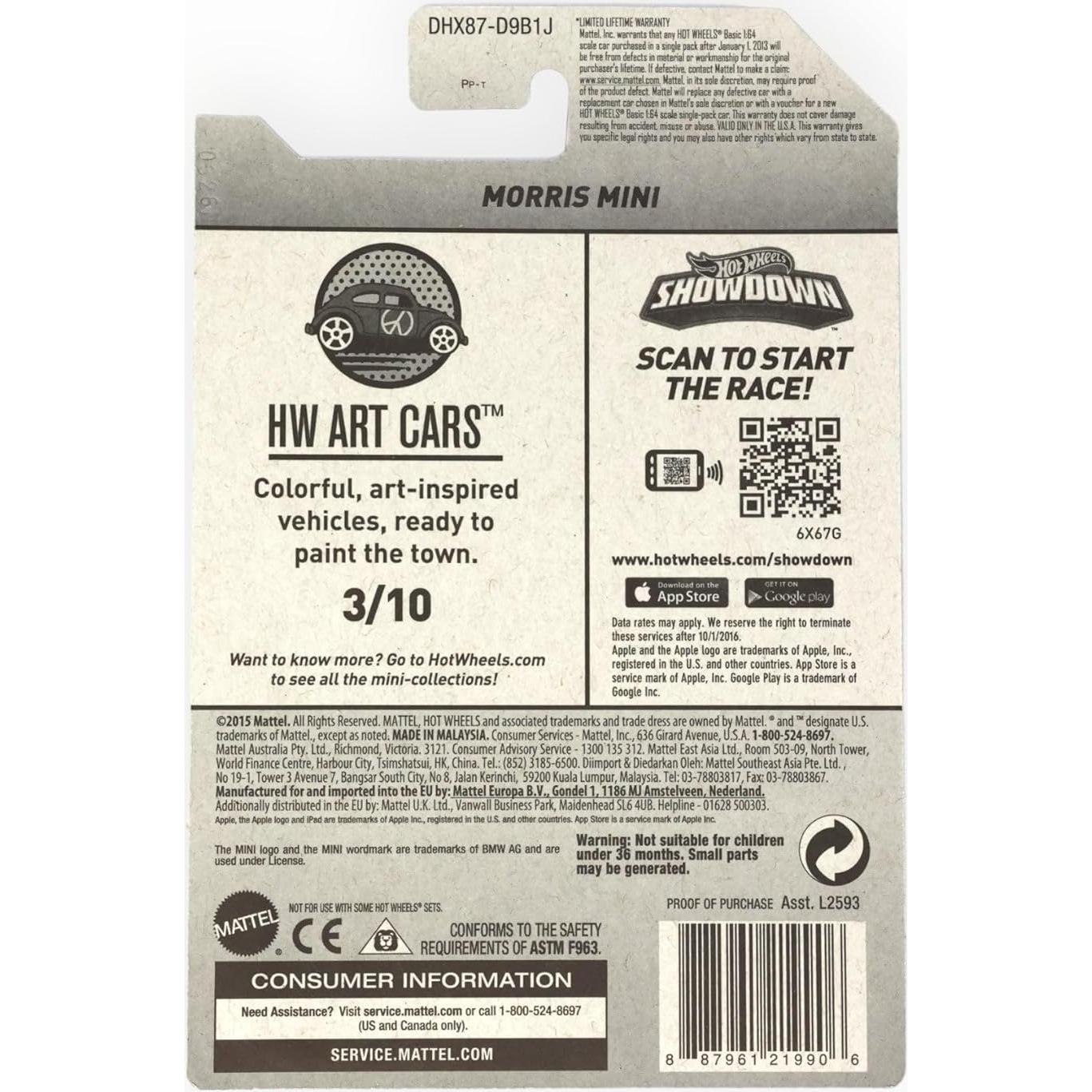 Hot Wheels Morris Mini Art Cars 1:64 Mattel 17.78x12.7cm