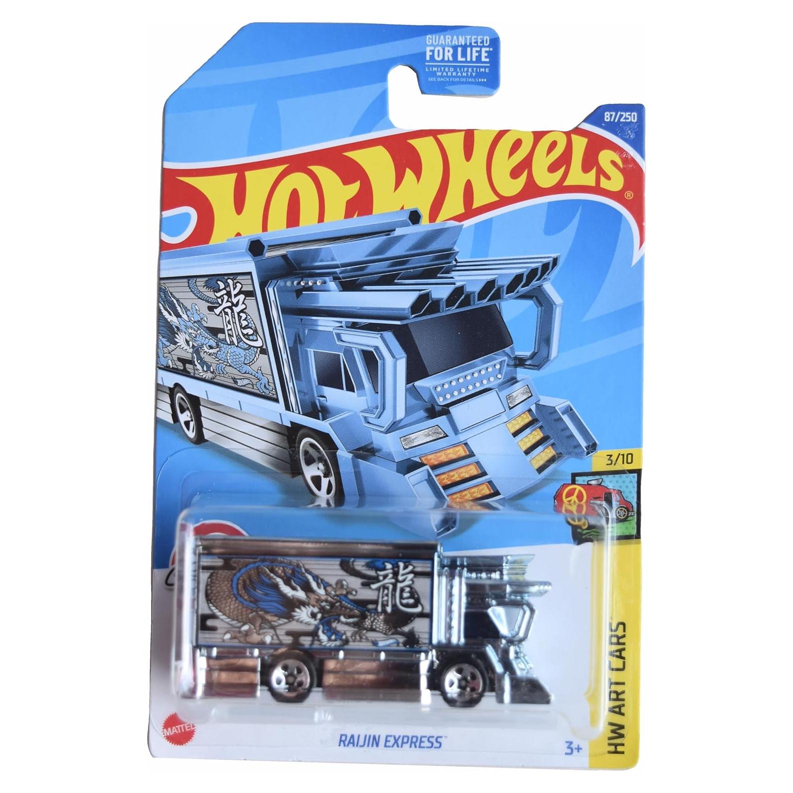 Hot Wheels Raijin Express 1:64 Mattel Art Cars Plata/Azul