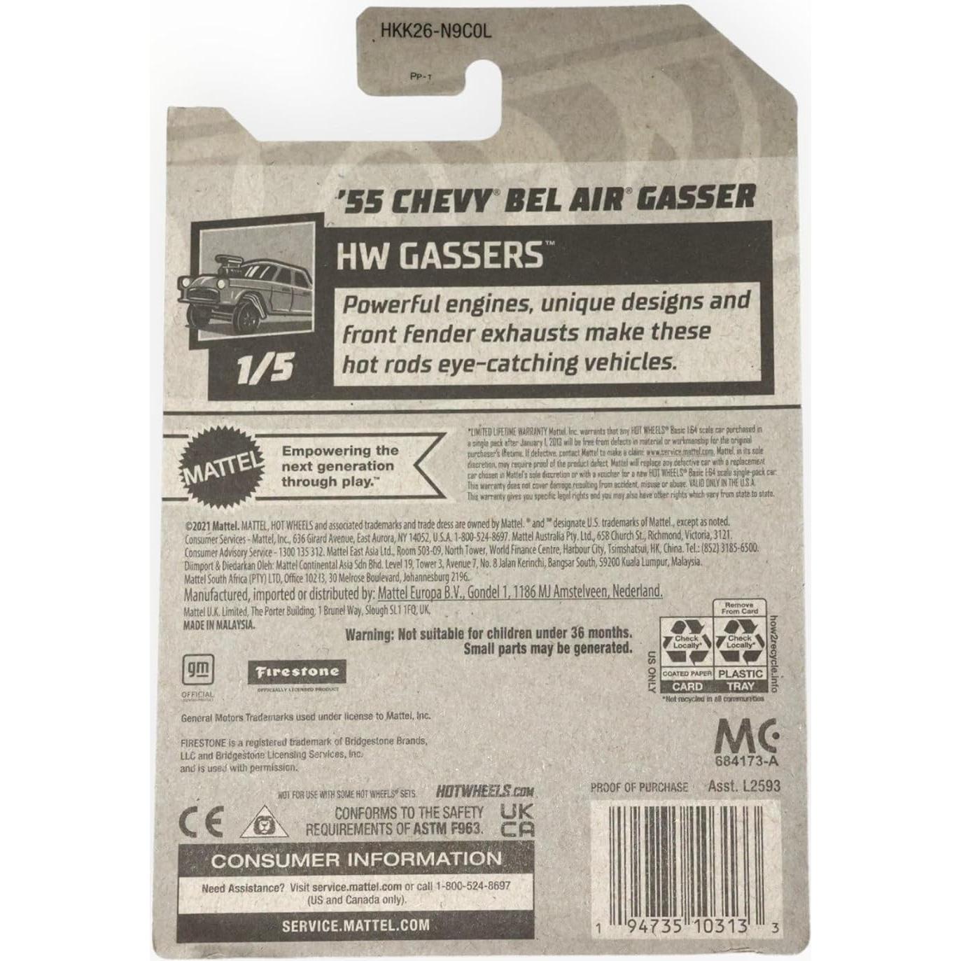 Auto de Colección Hot Wheels '55 Chevy Bel Air Gasser Azul