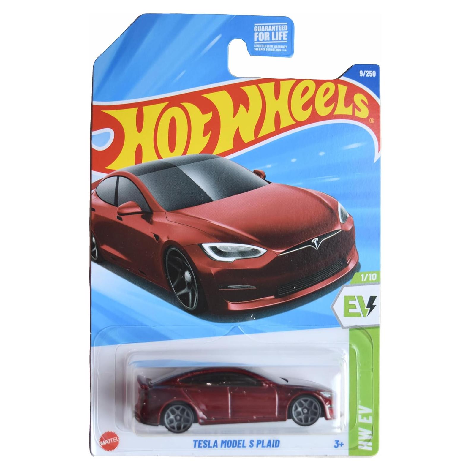 Hot Wheels Tesla Model S Plaid 1:64 Rojo - Mattel