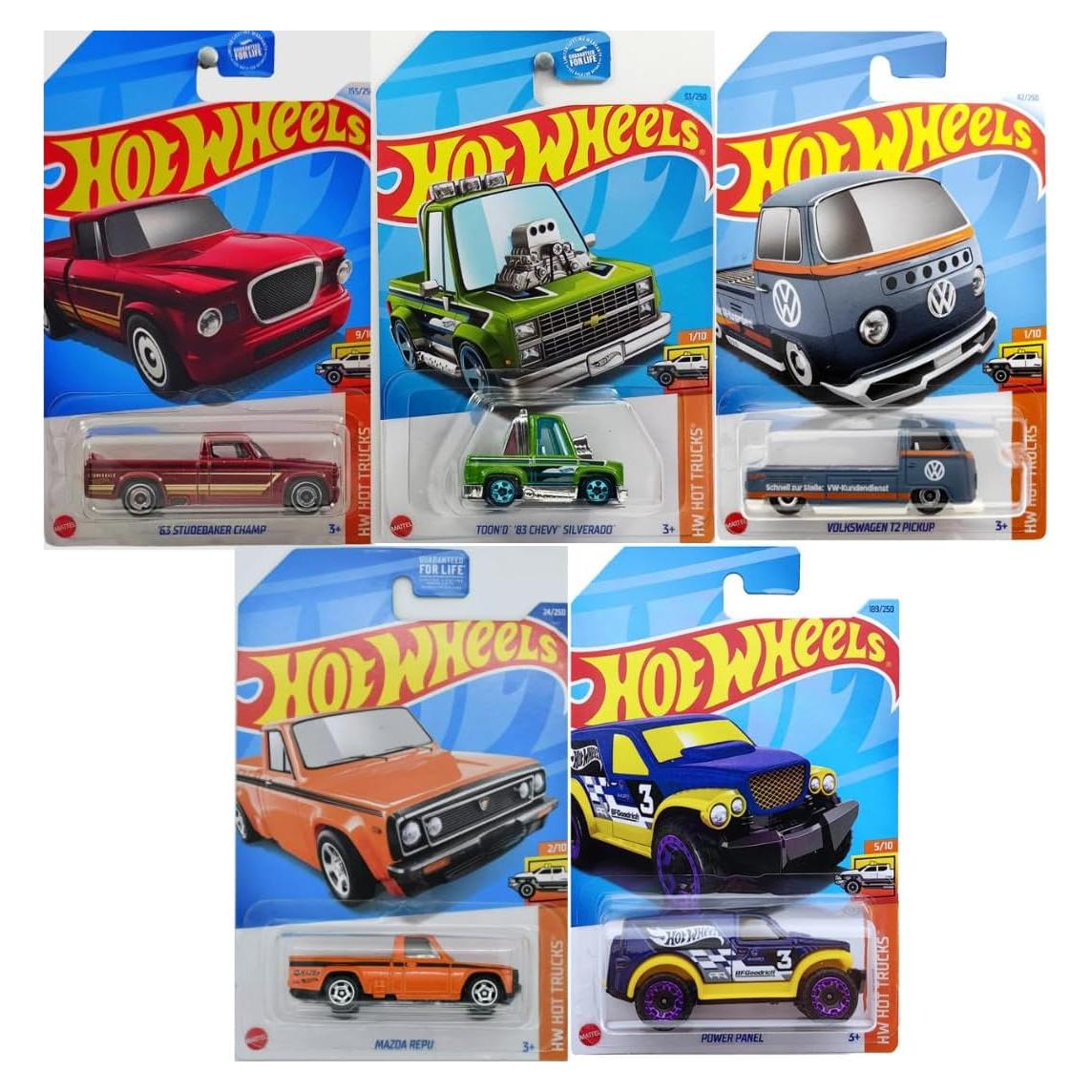 Paquete de 5 Camiones Die-Cast Hot Wheels - Colección Aleatoria