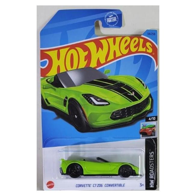 Hot Wheels Corvette C7 Z06 Convertible Verde Lima 1:64
