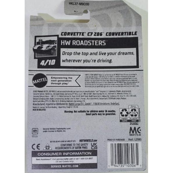 Hot Wheels Corvette C7 Z06 Convertible Verde Lima 1:64