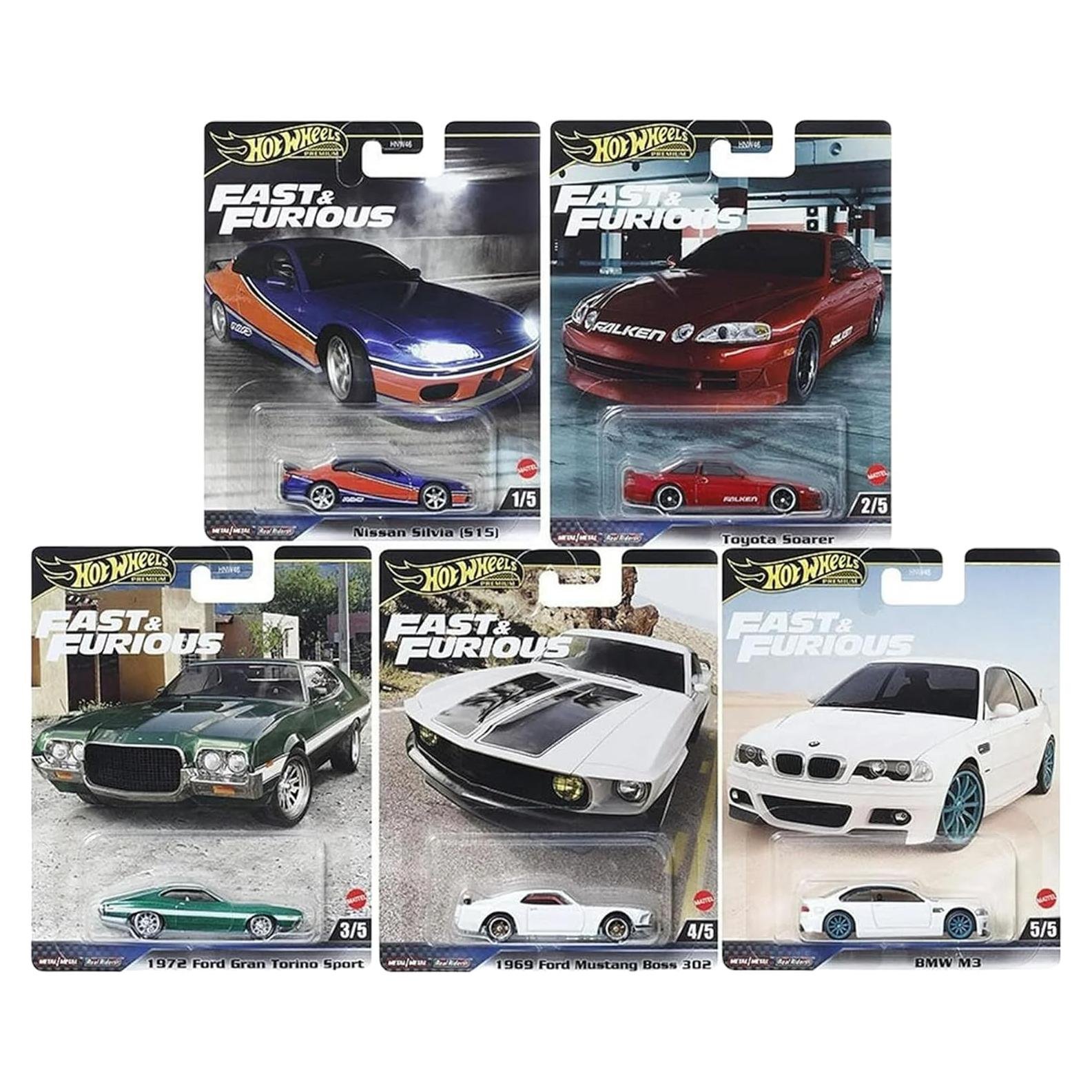 Conjunto de Autos Diecast Hot Wheels 2024 Rápido y Furioso 5 Piezas
