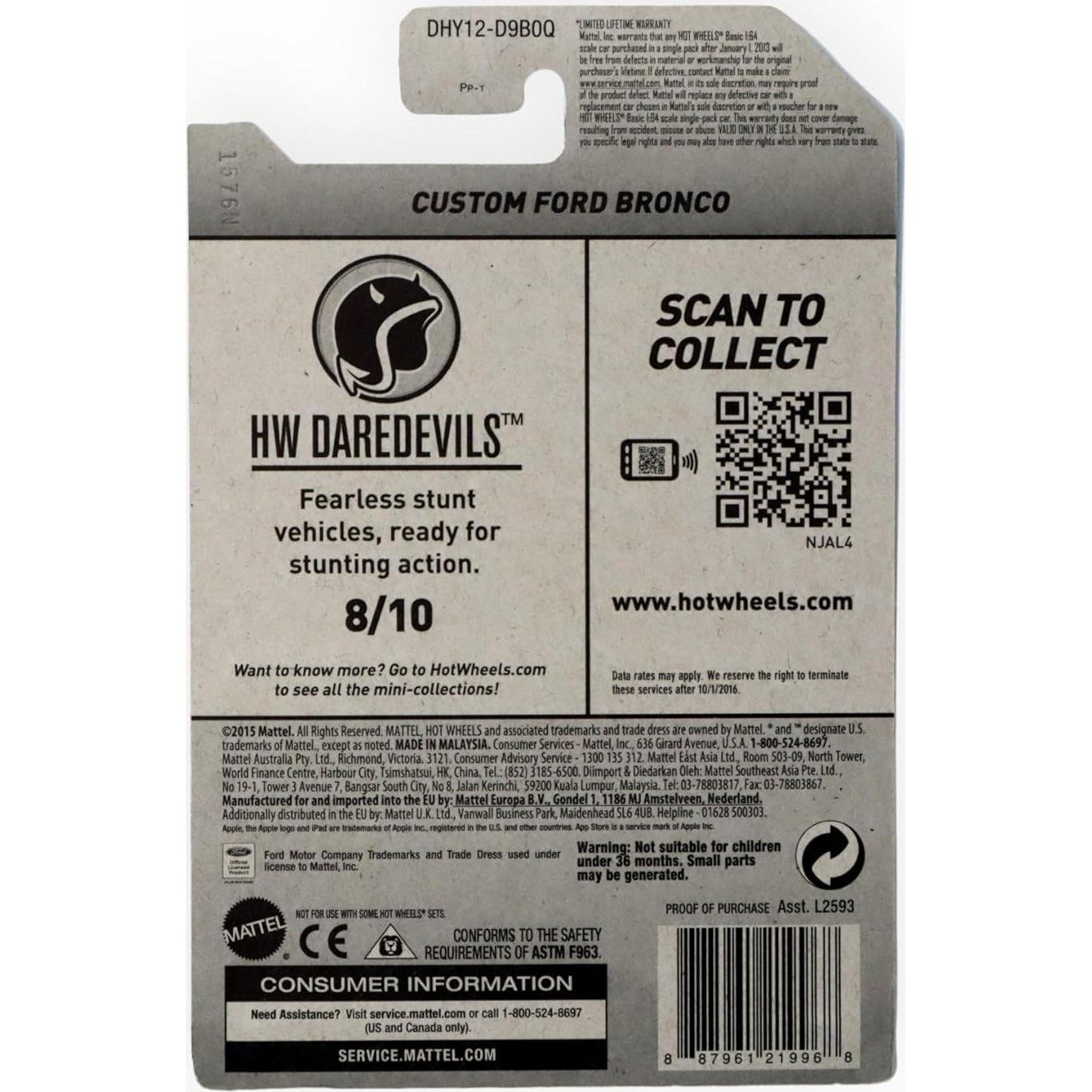 Hot Wheels Custom Ford Bronco Verde K-Mart 2016 1:64