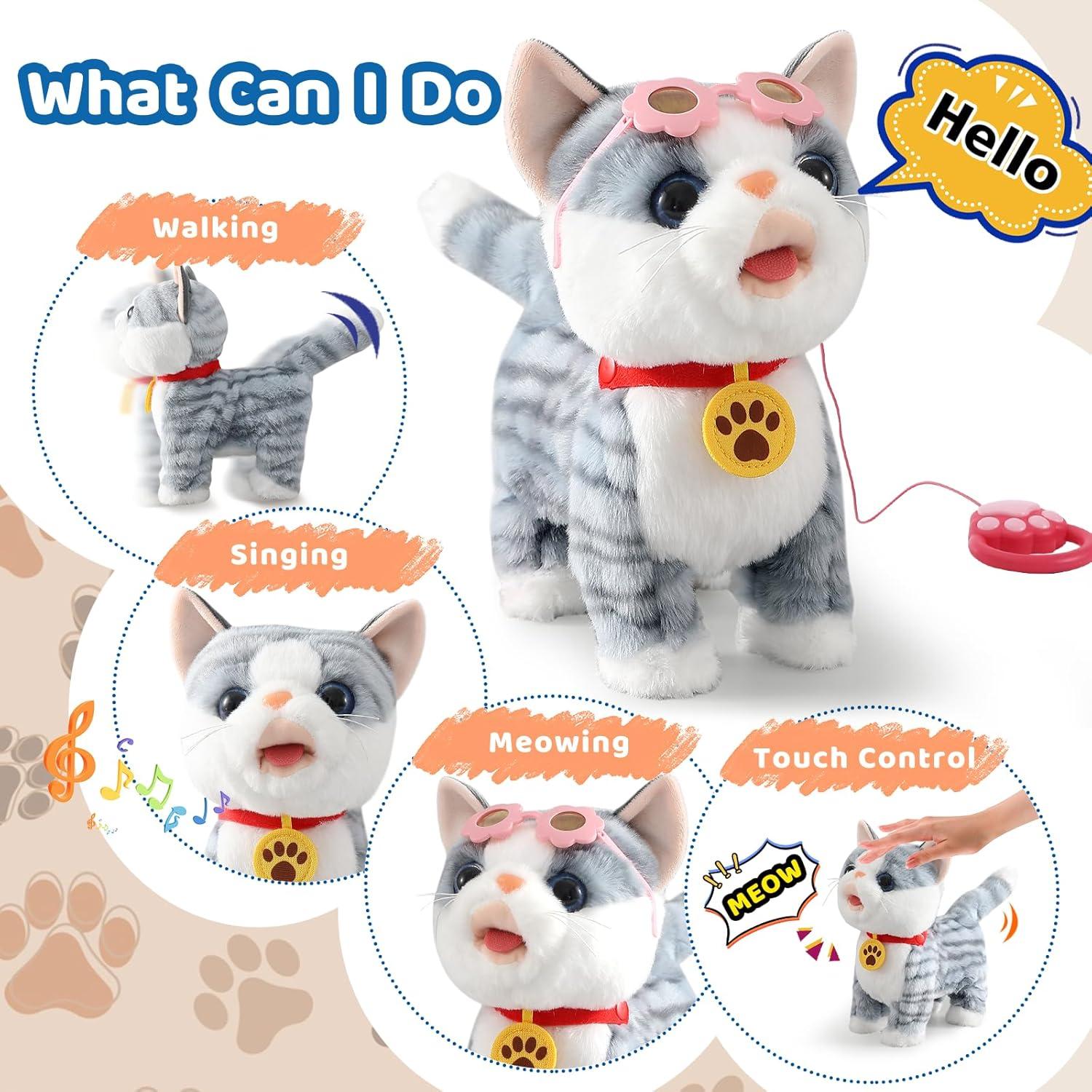 Gato Interactivo Caminante Gris YUELANGYUNXIANG 24 cm