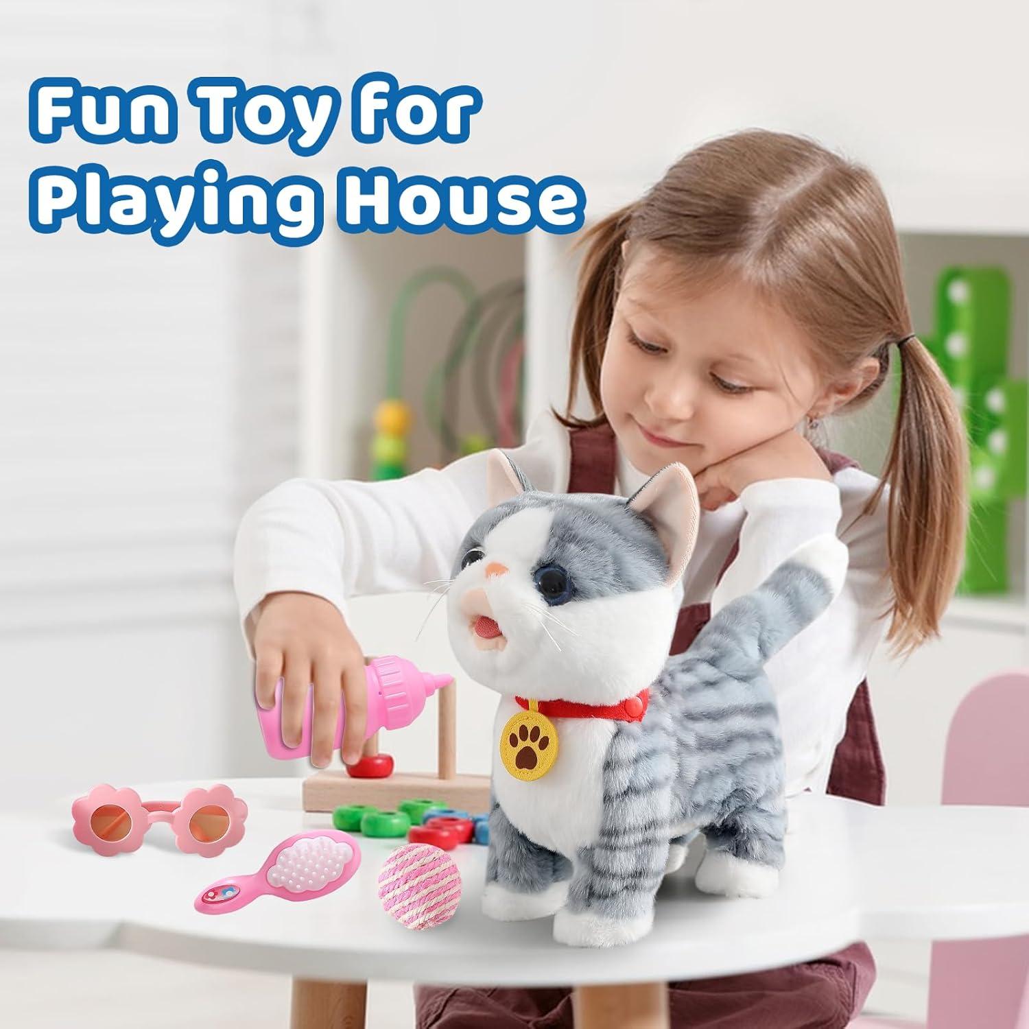 Gato Interactivo Caminante Gris YUELANGYUNXIANG 24 cm