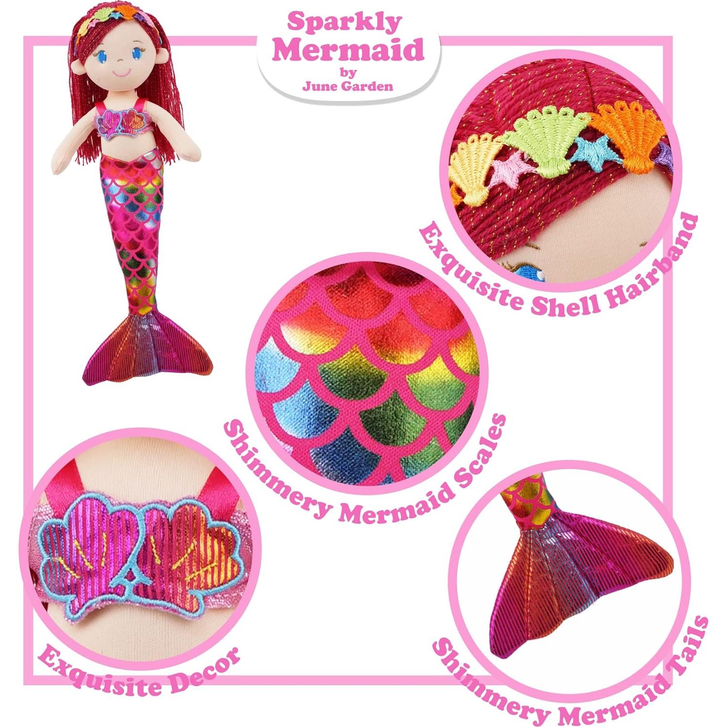 Muñeca Sirena Aurelia Jardín de Junio 41.9 cm Suave