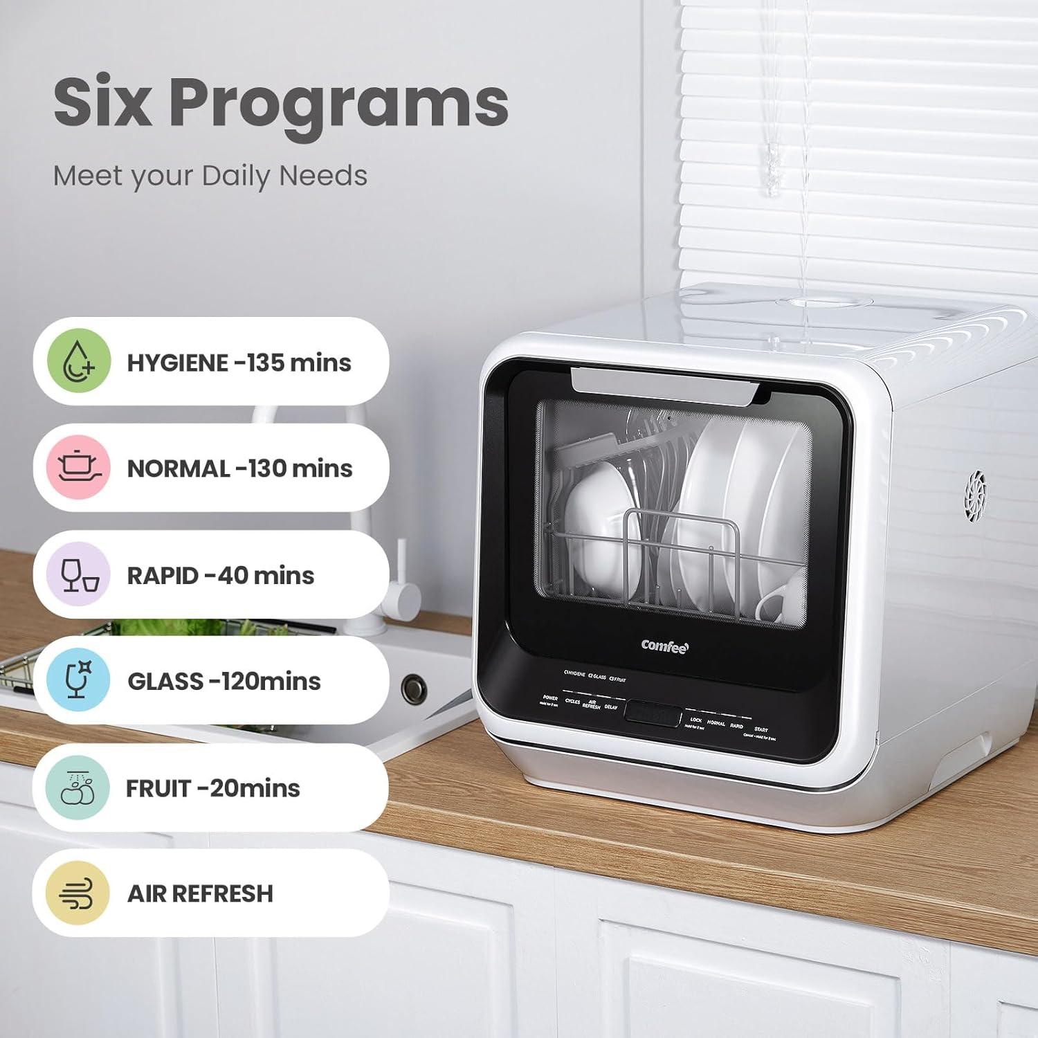 Lavavajillas Mini COMFEE' CDC17P0ABB 5L 6 Programas 360°