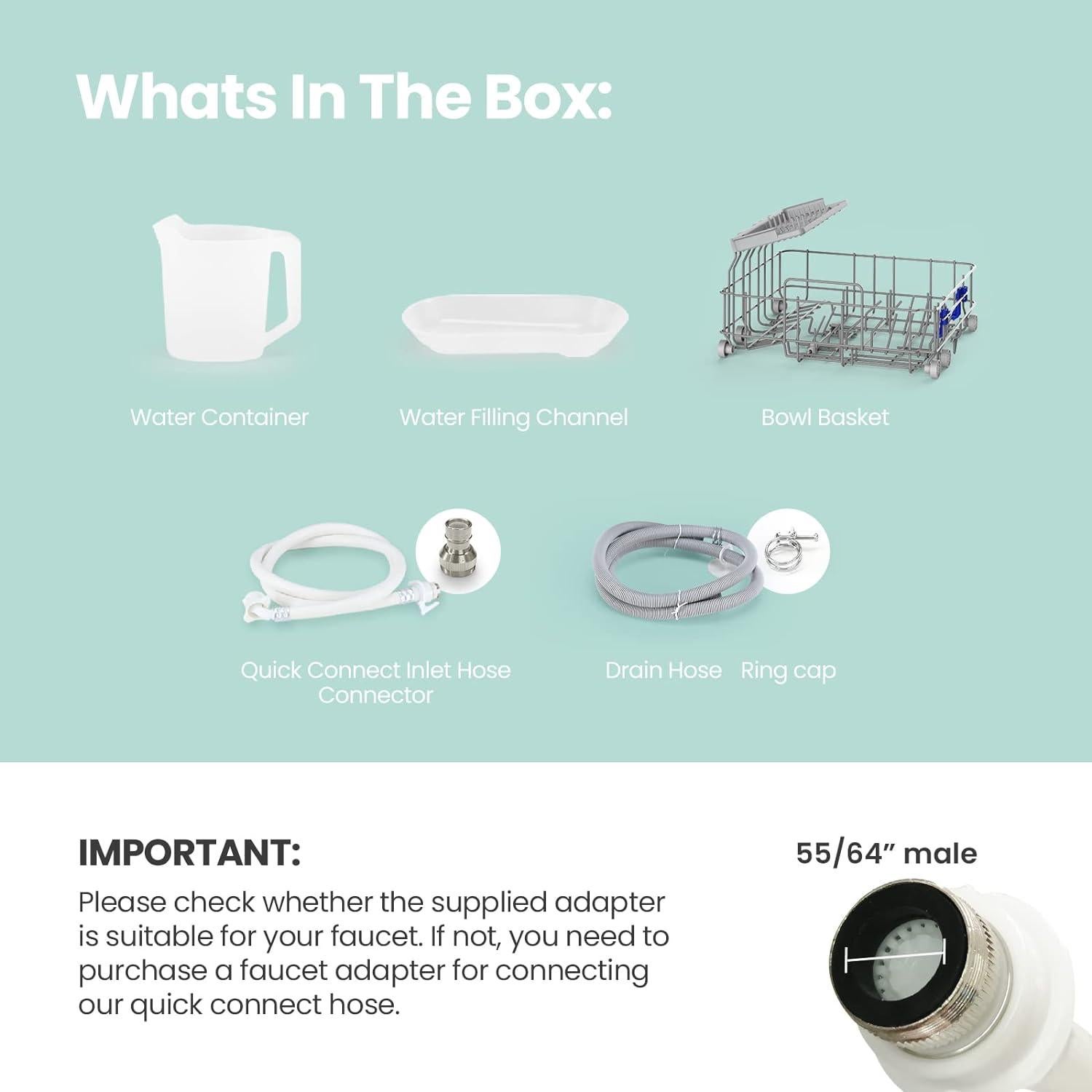 Lavavajillas Mini COMFEE' CDC17P0ABB 5L 6 Programas 360°