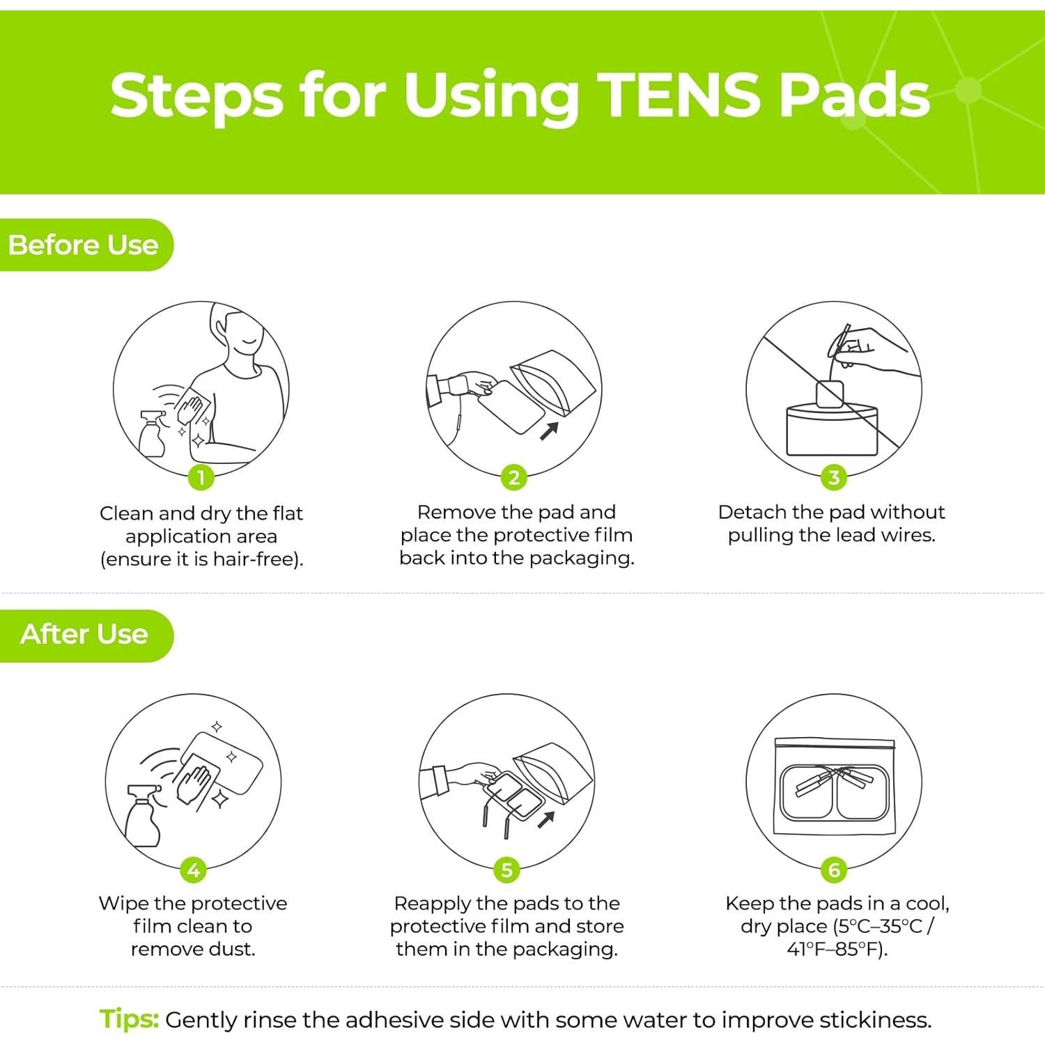 Almohadillas Electrodos TENS AUVON 20 Piezas 5.08 cm