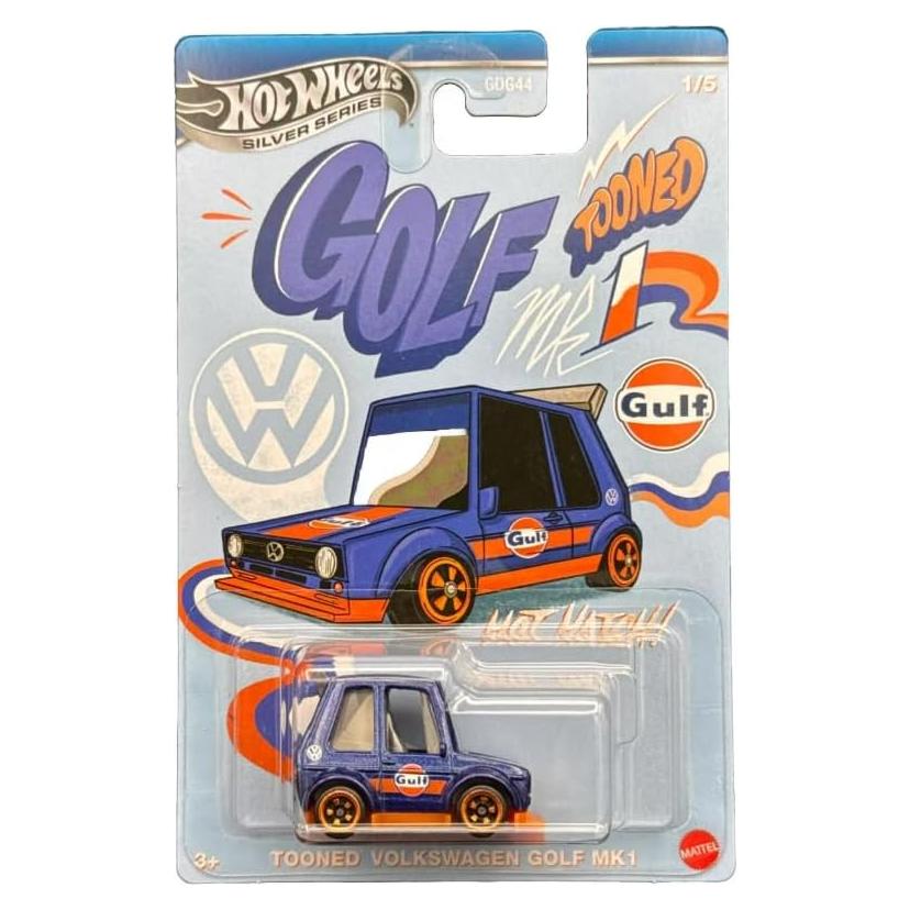 Hot Wheels Volkswagen Golf MK1 Toon'd 1:64 Diecast Plateado