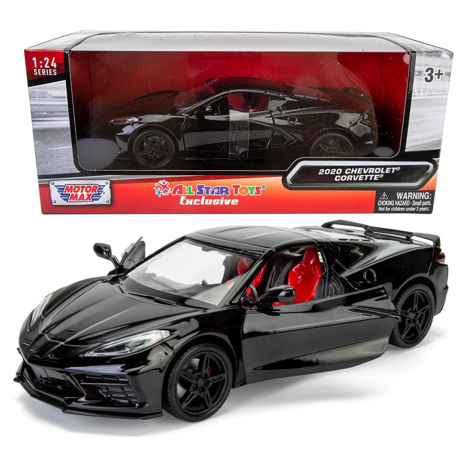 Modelo Diecast All Star Toys Corvette C8 Stingray Negro 1/24