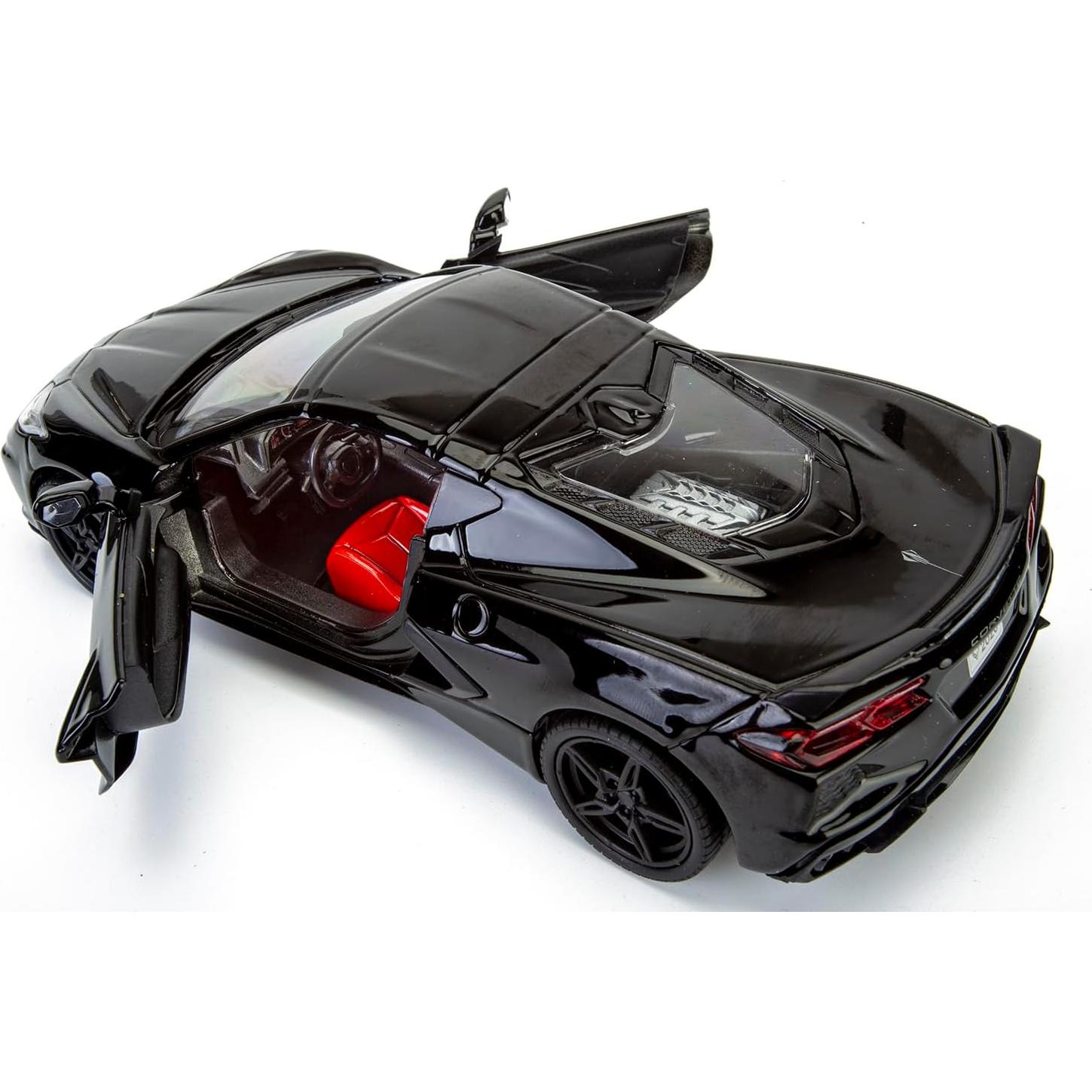 Modelo Diecast All Star Toys Corvette C8 Stingray Negro 1/24