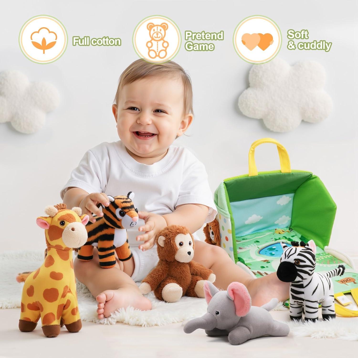 Conjunto de Animales de Peluche Mini Zoo OUOZZZ - 5 Figuras